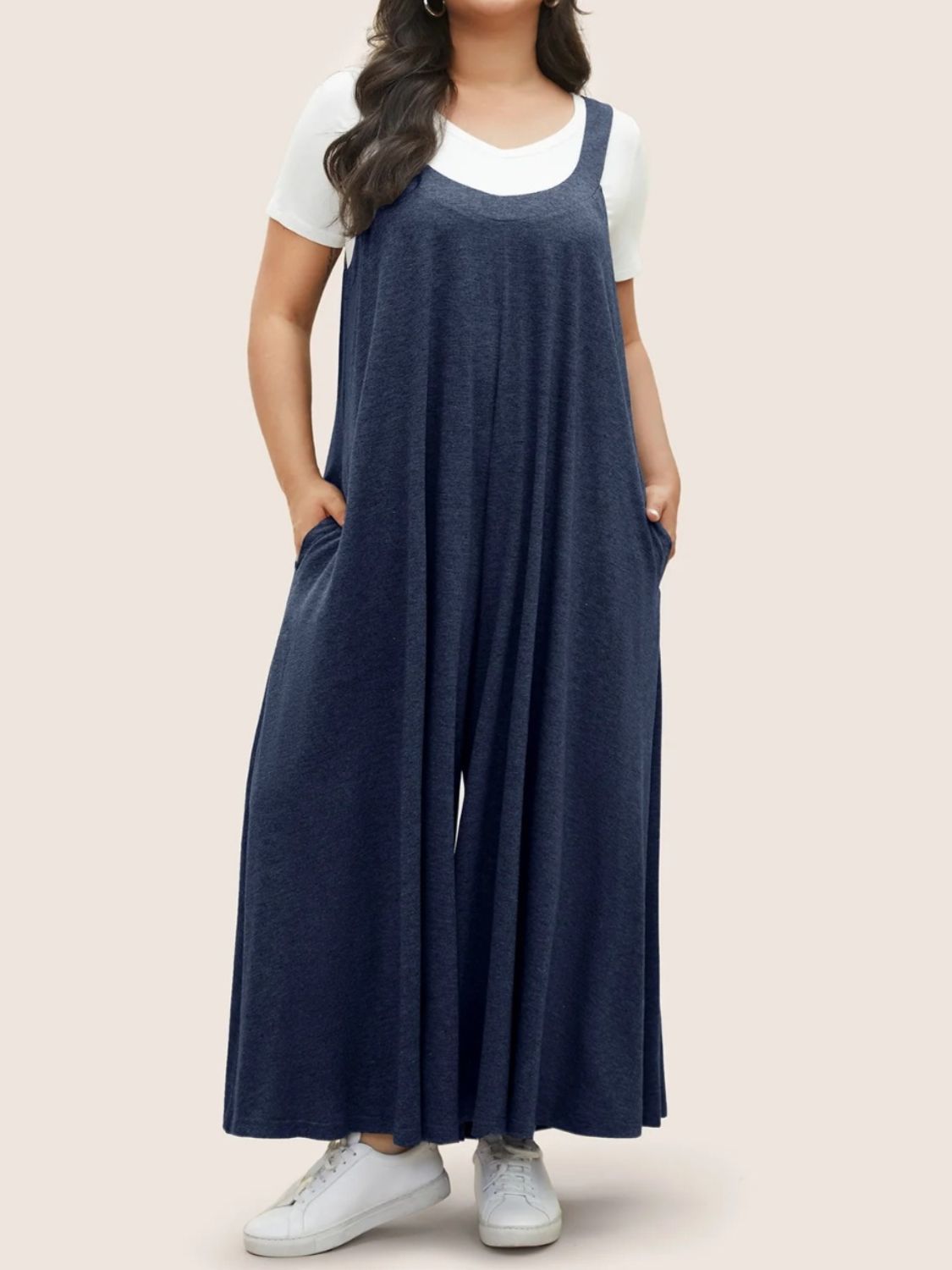 Blue Zone Planet | Full Size Pocketed Wide Leg Overalls-TOPS / DRESSES-[Adult]-[Female]-2022 Online Blue Zone Planet