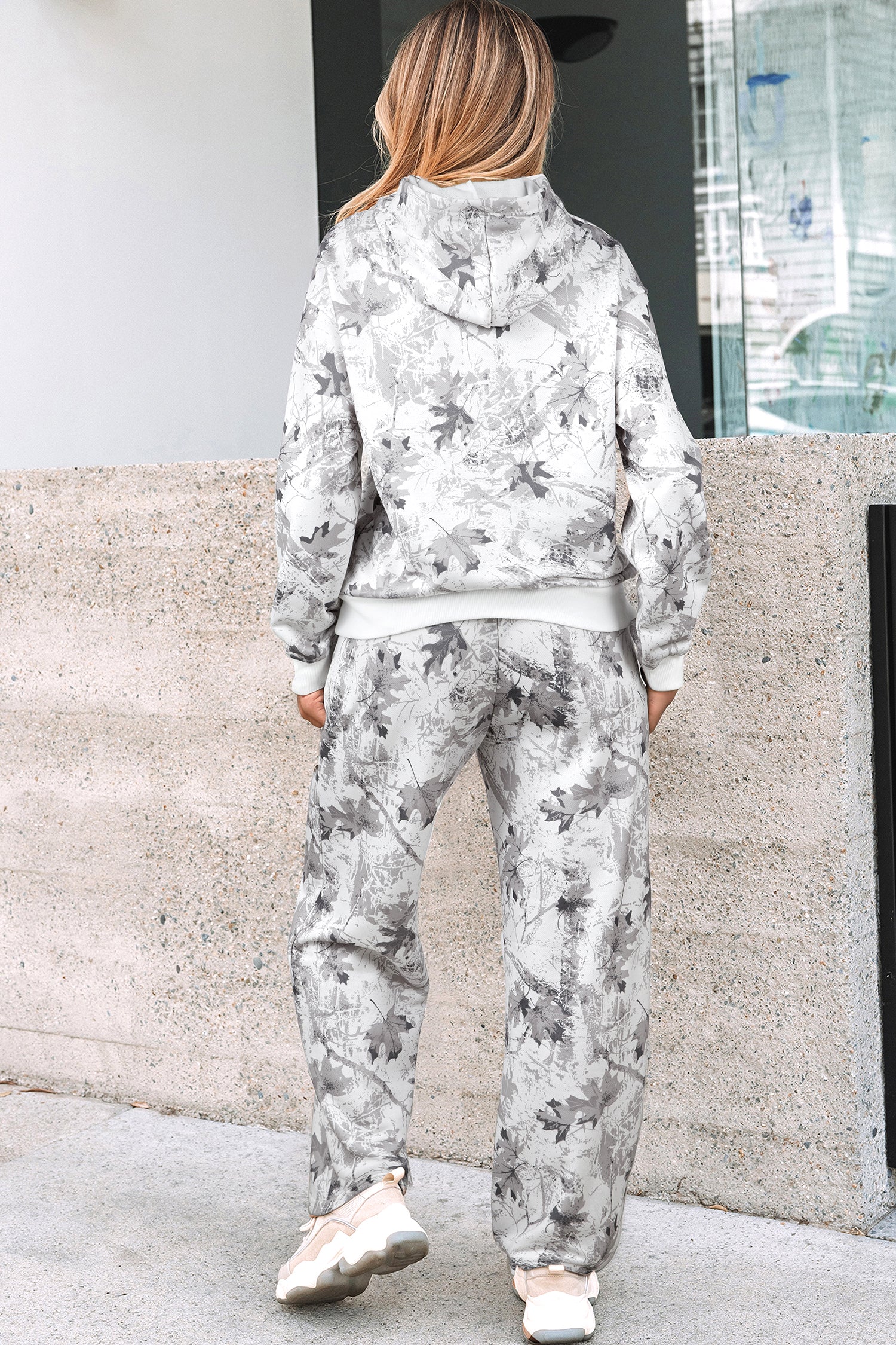 Light Grey Light Woodland Camo Classic Hoodie and Sweatpants Set-Tops / Dresses-[Adult]-[Female]-2022 Online Blue Zone Planet