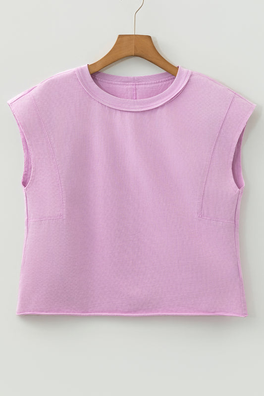Bright Pink Mineral Wash Boxy Fit Cotton Tank Top-Tops/Tank Tops-[Adult]-[Female]-2022 Online Blue Zone Planet