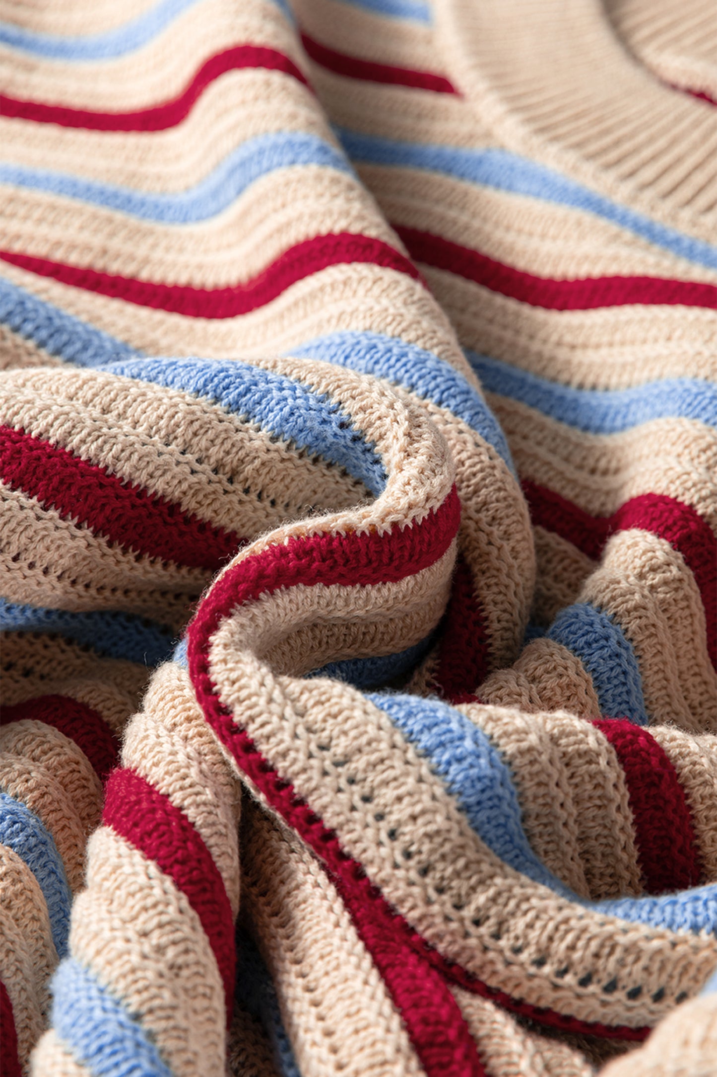 Khaki Stripe Drop Shoulder Cropped Long Sleeve Fall Sweater-TOPS / DRESSES-[Adult]-[Female]-2022 Online Blue Zone Planet