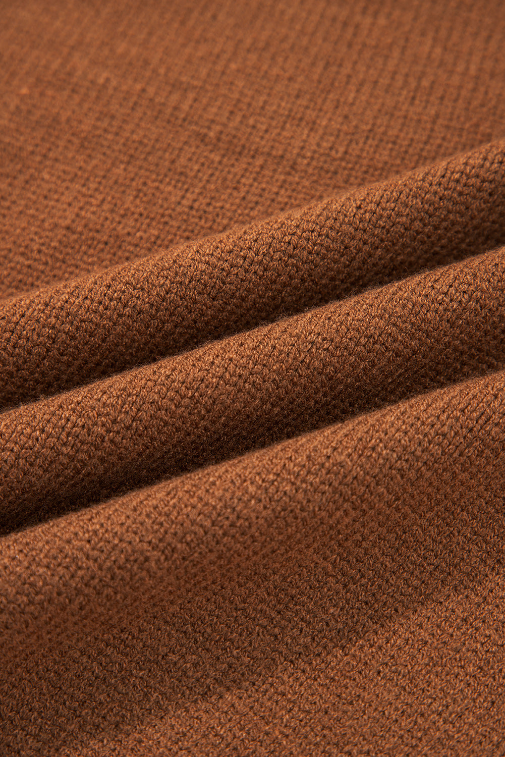 Chestnut Collared V Neck Ribbed Edge Sexy Elegant Sweater-TOPS / DRESSES-[Adult]-[Female]-2022 Online Blue Zone Planet