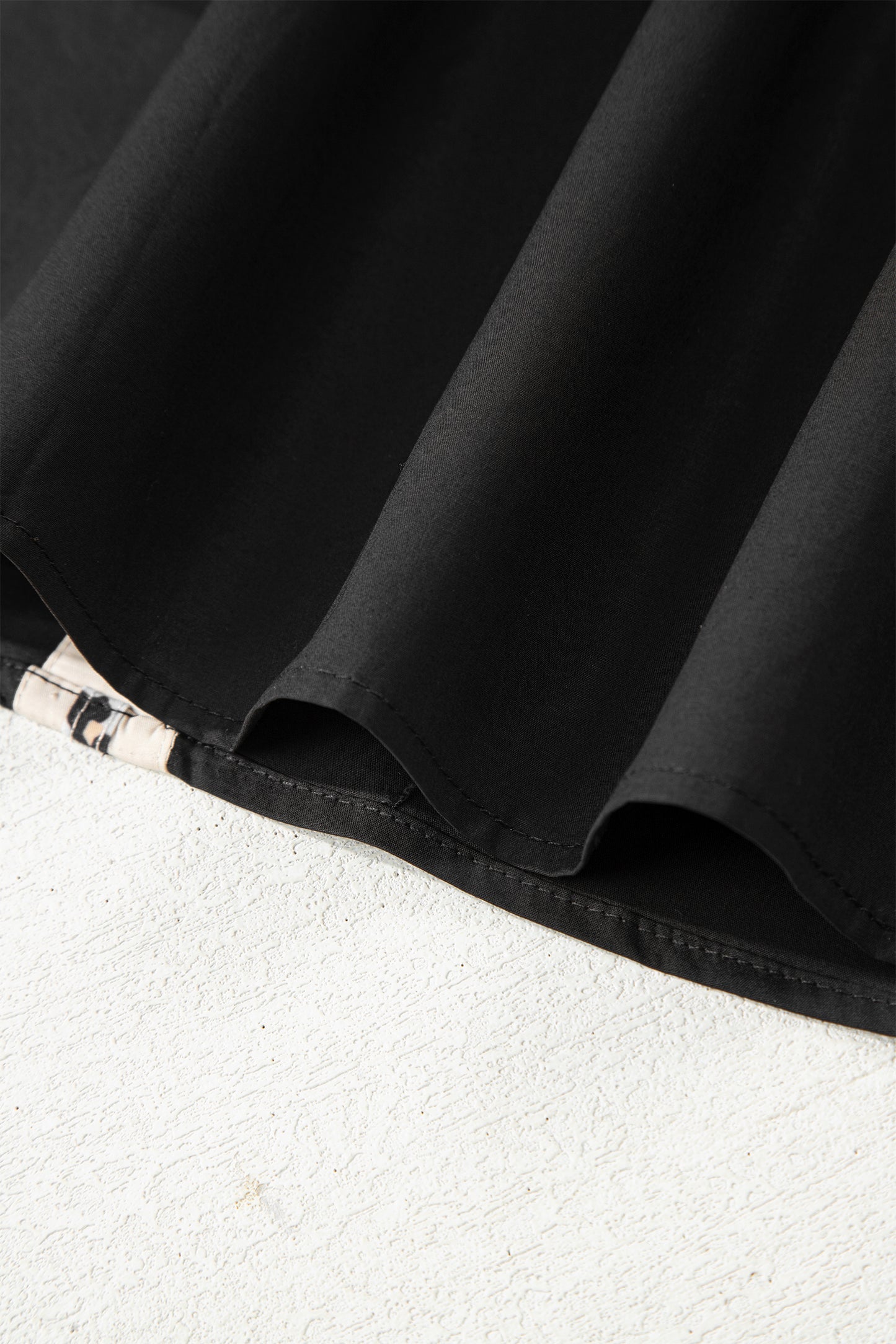 Black Puffy Flounce Sleeve Leopard Trim V Neck Blouse-Tops/Blouses & Shirts-[Adult]-[Female]-2022 Online Blue Zone Planet