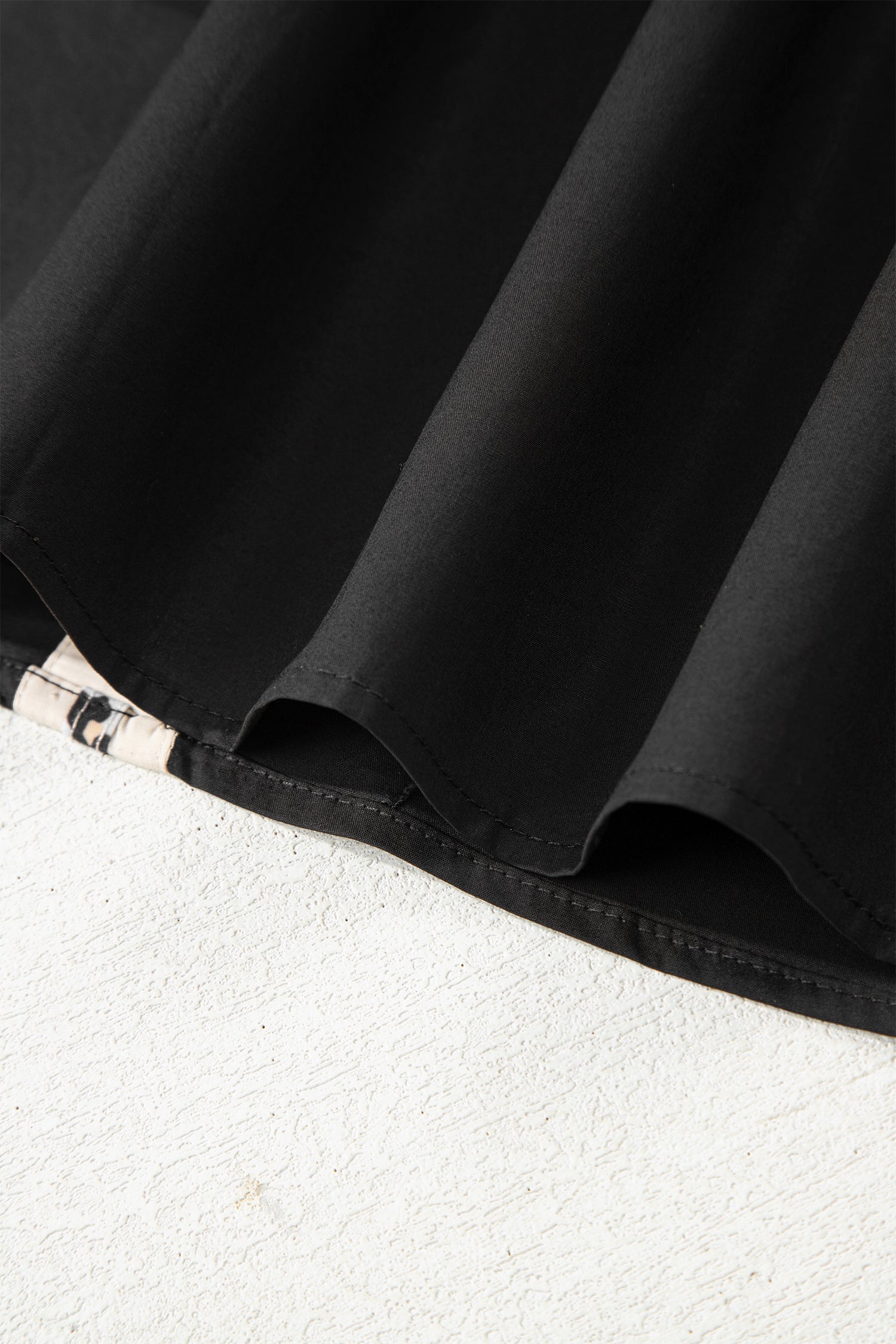 Black Puffy Flounce Sleeve Leopard Trim V Neck Blouse-Tops/Blouses & Shirts-[Adult]-[Female]-2022 Online Blue Zone Planet