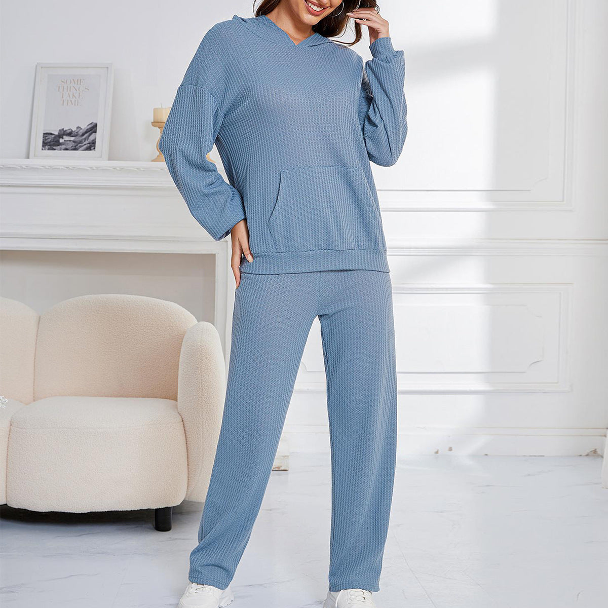 Dropped Shoulder Long Sleeve Hoodie and Pants Set-TOPS / DRESSES-[Adult]-[Female]-2022 Online Blue Zone Planet