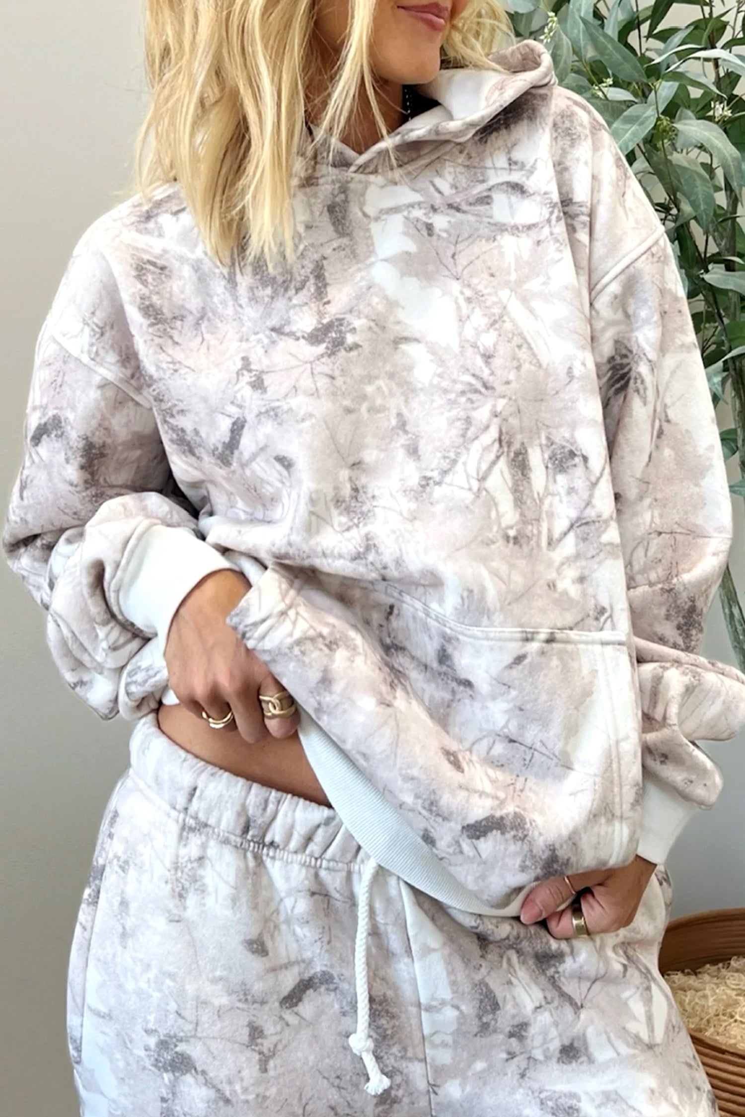 Light Grey Light Woodland Camo Classic Hoodie and Sweatpants Set-Tops / Dresses-[Adult]-[Female]-2022 Online Blue Zone Planet