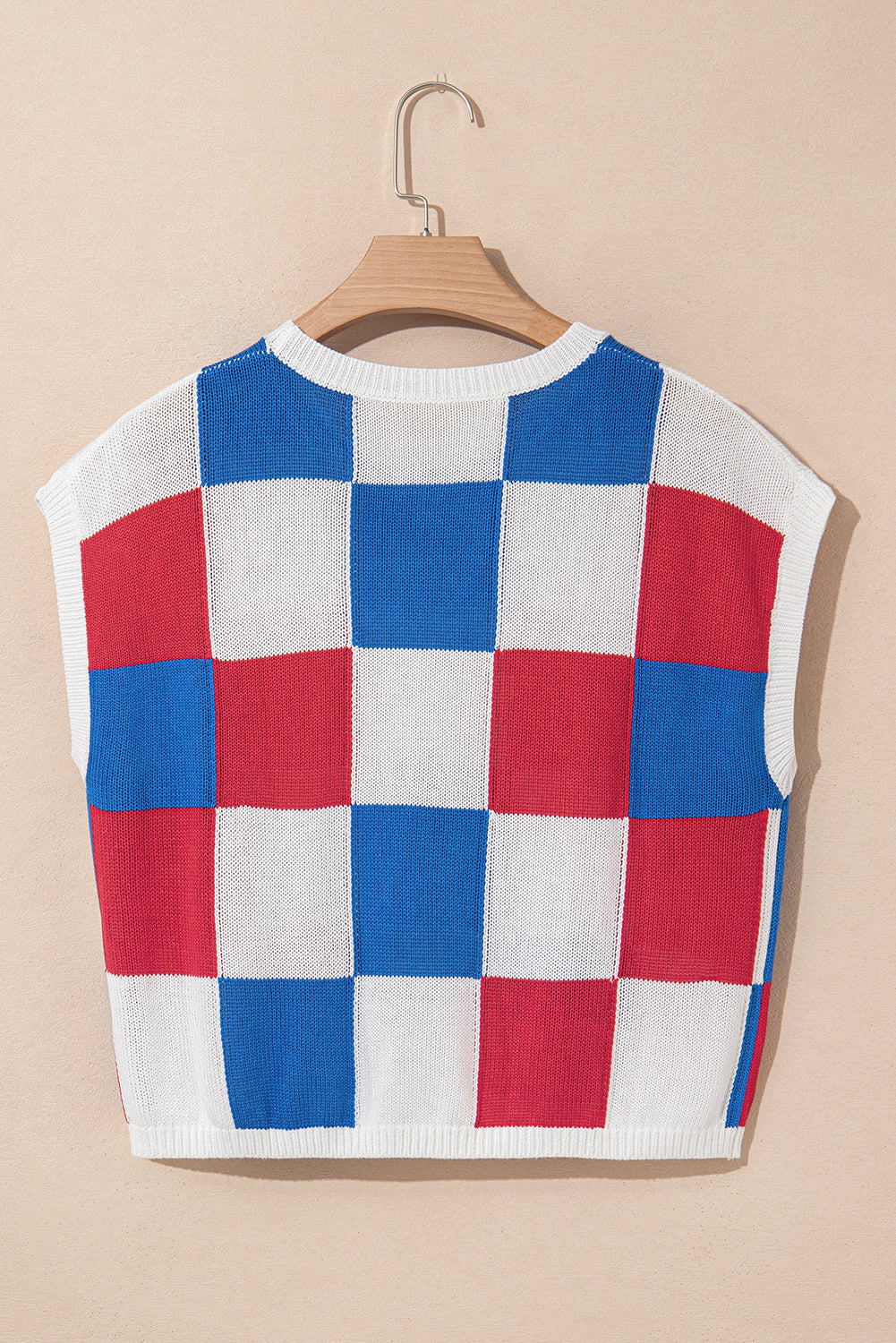White Color Block Cap Sleeve Sweater-Sweaters & Cardigans/Short Sleeve Sweaters-[Adult]-[Female]-2022 Online Blue Zone Planet