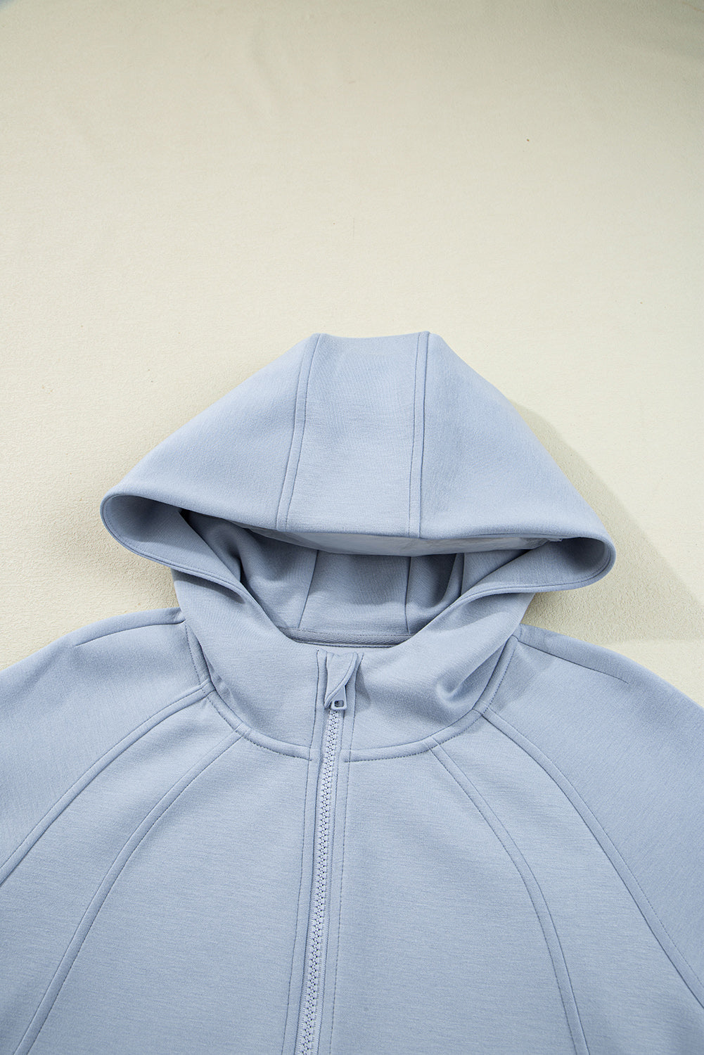 Beau Blue Half Zip Thumbhole Sleeve Hoodie Active Pants 2pcs Outfit-Tops / Dresses-[Adult]-[Female]-2022 Online Blue Zone Planet