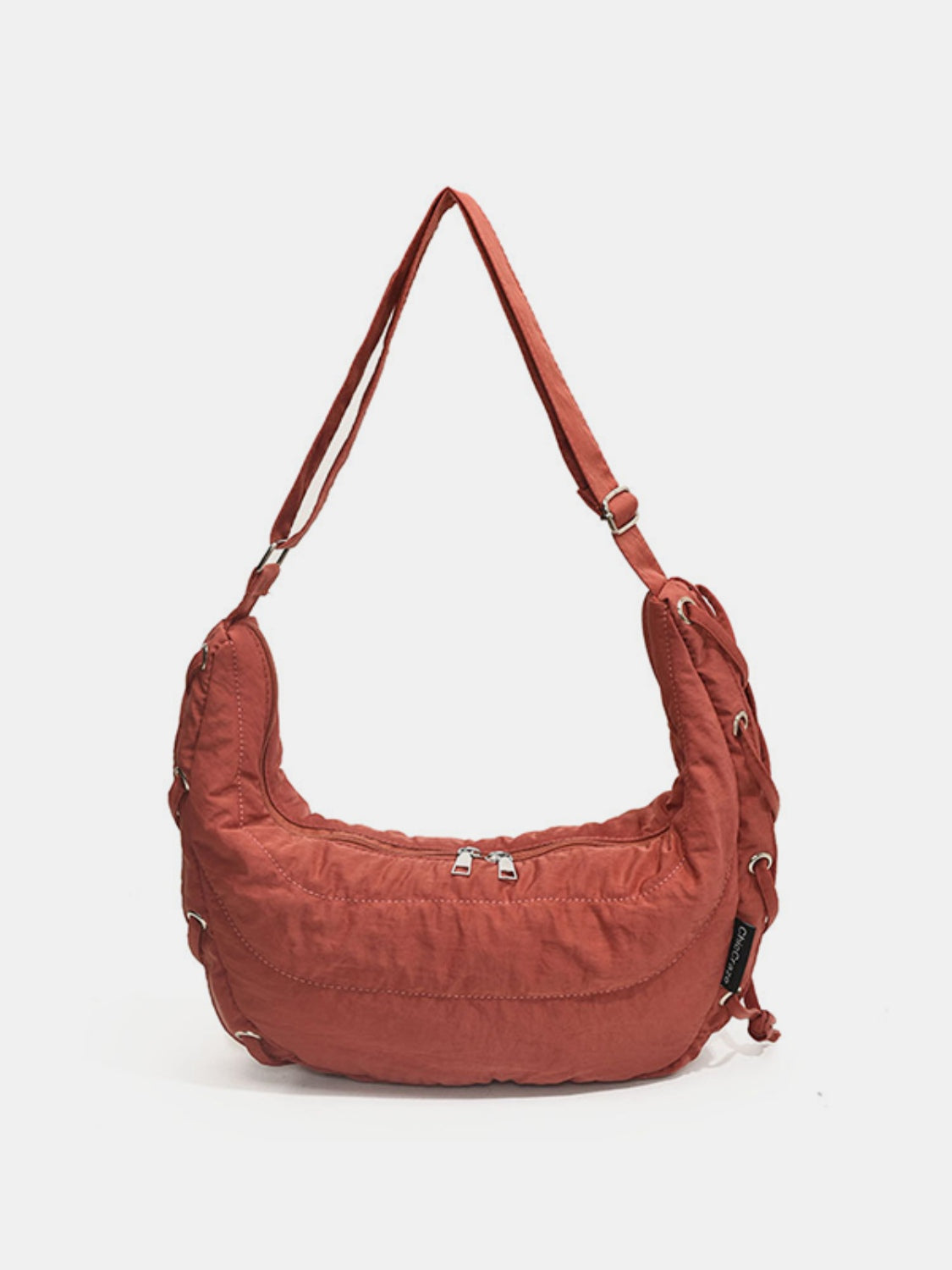 Lace-Up Polyester Crossbody Bag-HANDBAGS-[Adult]-[Female]-Rust-One Size-2022 Online Blue Zone Planet