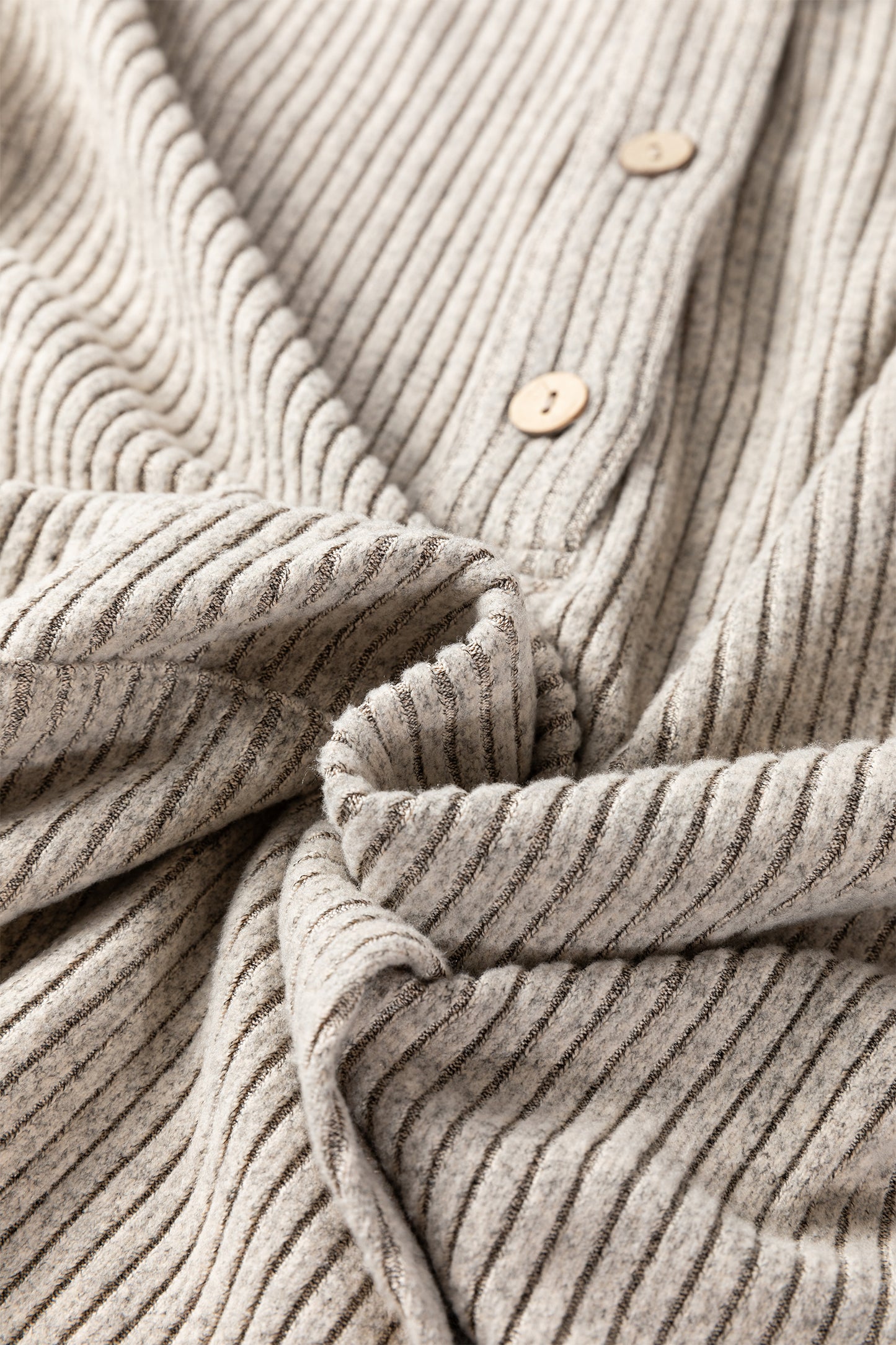 Simply Taupe Plus Size Ribbed Knit Kangaroo Pocket Henley Long Sleeve Top-Plus Size/Plus Size Tops/Plus Size Long Sleeve Tops-[Adult]-[Female]-2022 Online Blue Zone Planet