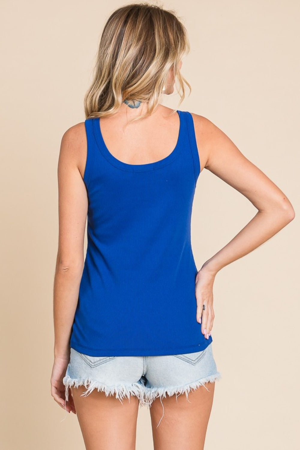 Culture Code Full Size Ribbed Scoop Neck Tank-TOPS / DRESSES-[Adult]-[Female]-2022 Online Blue Zone Planet