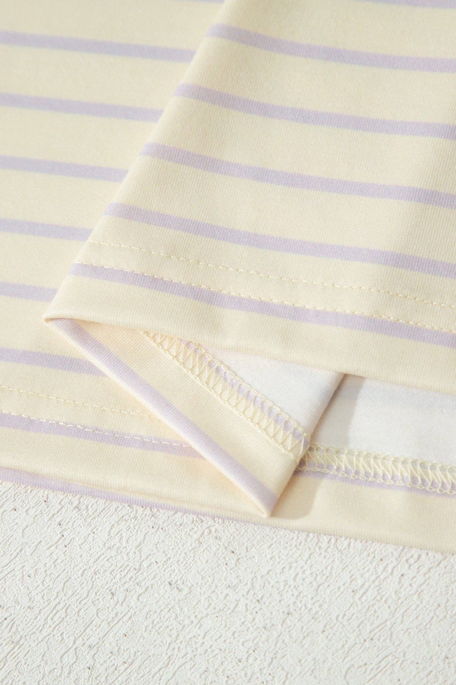 Yellow Stripe Relaxed Tee Drawstring Shorts 2pcs Outfit-Two Piece Sets/Short Sets-[Adult]-[Female]-2022 Online Blue Zone Planet
