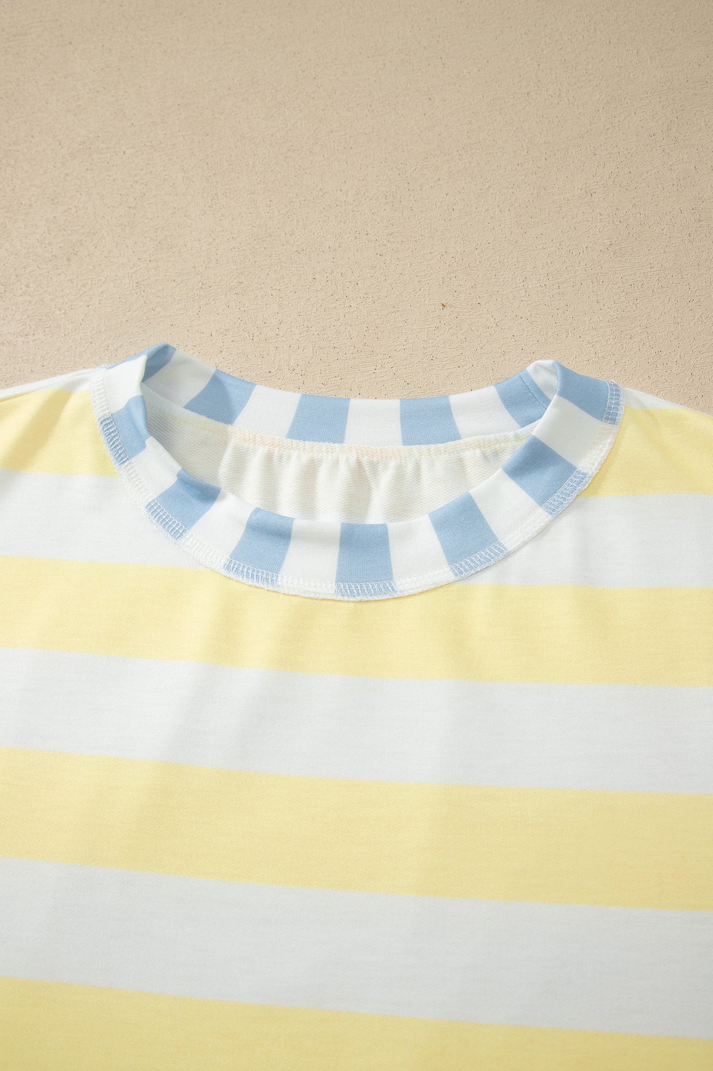 Pink Stripe Exposed Seam Contrast Patchwork Oversized Top-Tops/Tops & Tees-[Adult]-[Female]-2022 Online Blue Zone Planet