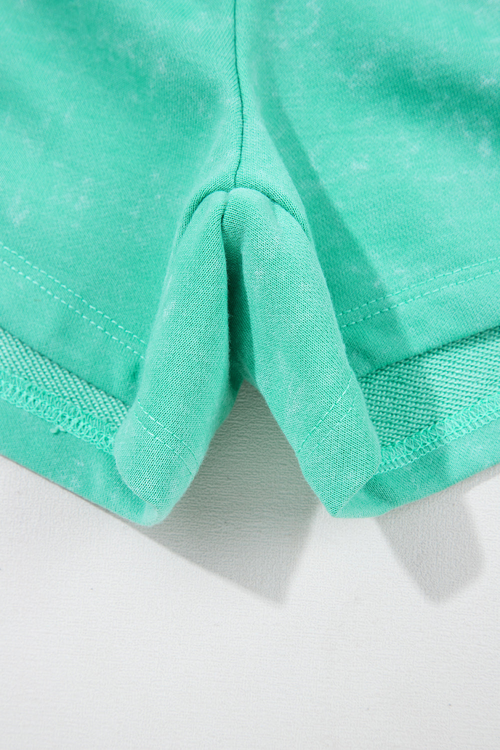 Sea Green Mineral Wash Drawstring Waist Hollow Out Back Short Sleeve Romper-Bottoms/Jumpsuits & Rompers-[Adult]-[Female]-2022 Online Blue Zone Planet