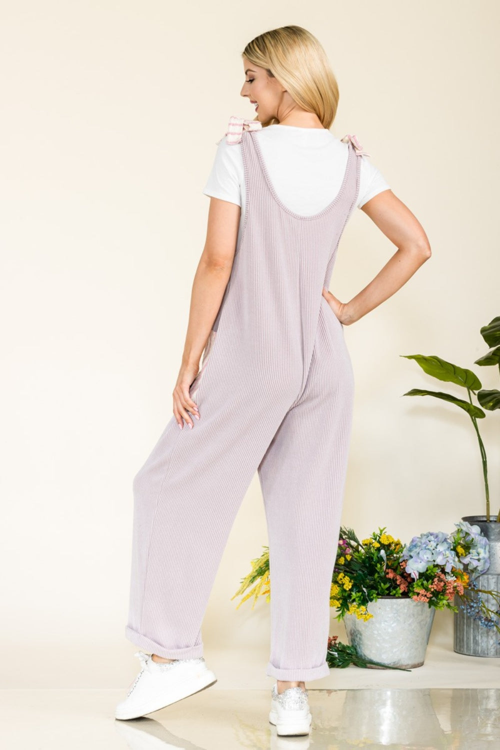 Blue Zone Planet | Celeste Full Size Stripe Contrast Pocket Rib Jumpsuit-TOPS / DRESSES-[Adult]-[Female]-2022 Online Blue Zone Planet