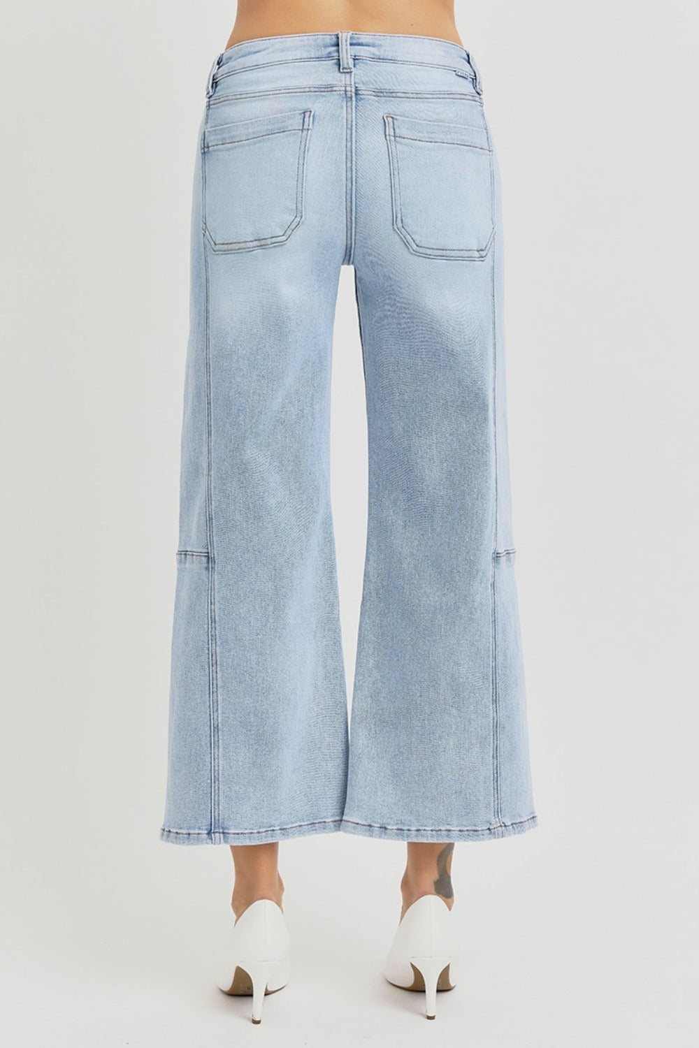 Blue Zone Planet | RISEN Full Size High Rise Seamed Detail Wide Leg Crop Jeans-TOPS / DRESSES-[Adult]-[Female]-2022 Online Blue Zone Planet