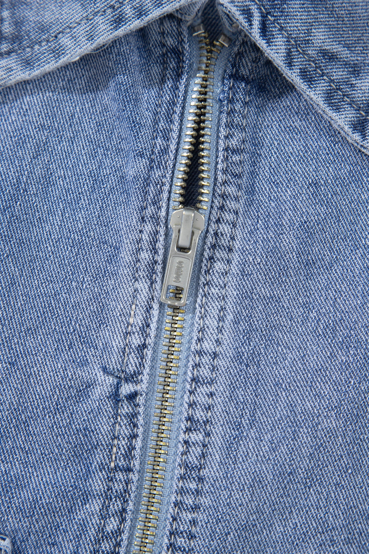 Beau Blue Studded Metal Zipper Rivet Pockets Long Sleeve Denim Jacket-Outerwear/Denim jackets-[Adult]-[Female]-2022 Online Blue Zone Planet