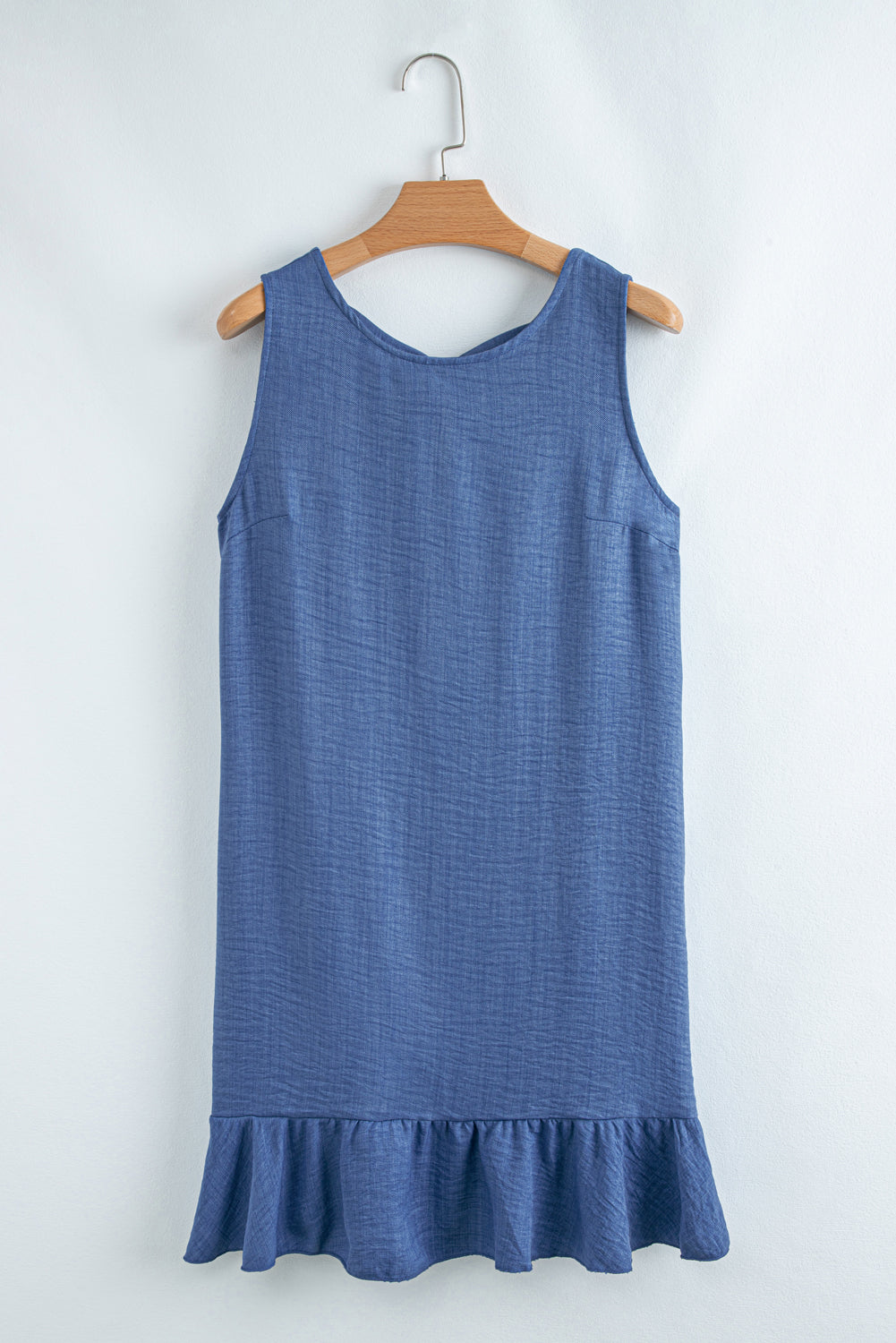 Ashleigh Blue Knot Scoop Back Ruffle Hem Sleeveless Mini Dress-TOPS / DRESSES-[Adult]-[Female]-2022 Online Blue Zone Planet