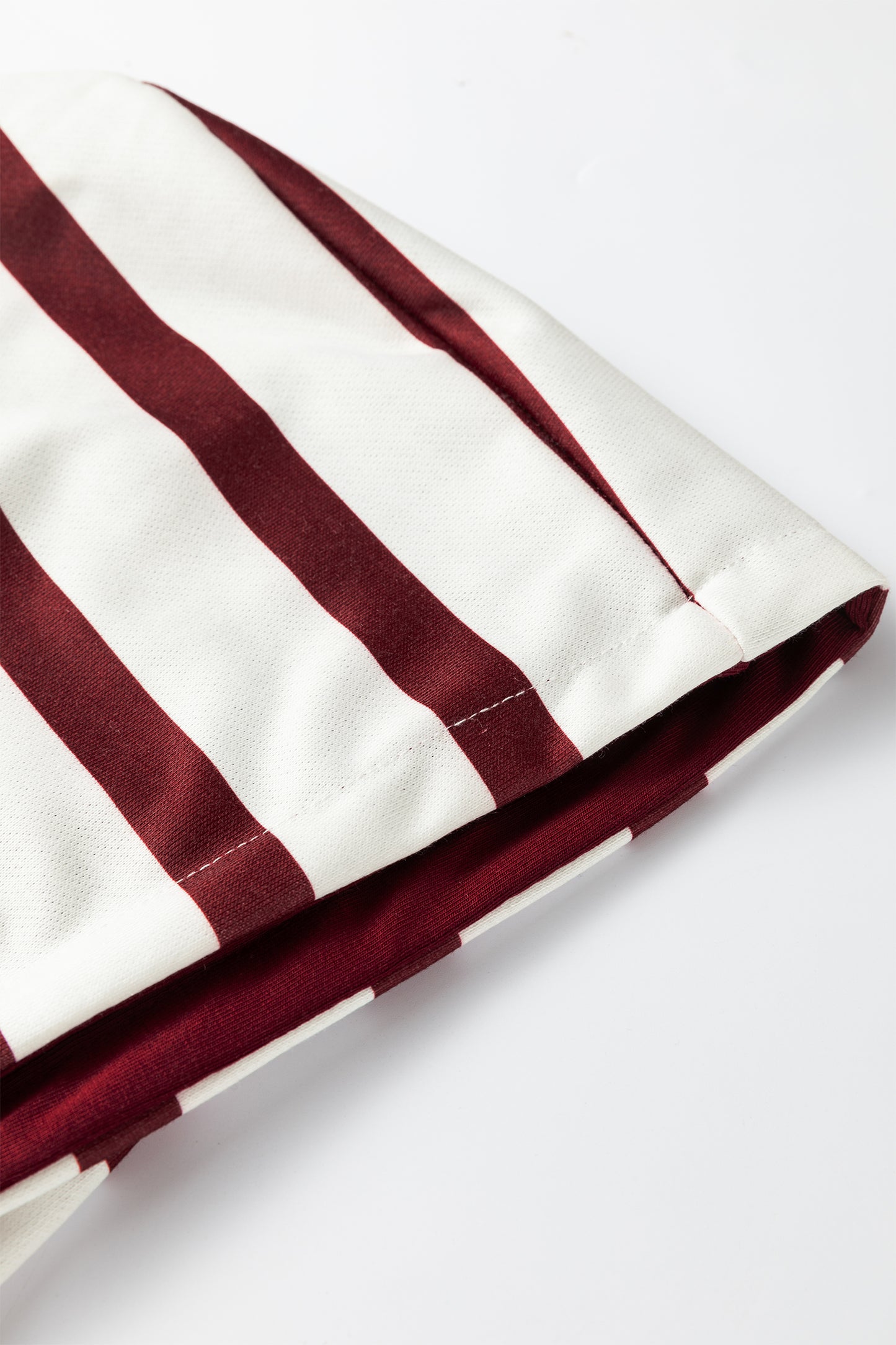 Red Stripe Pullover Hoodie Ribbed Solid Pants 2pcs Set Outfit-Tops / Dresses-[Adult]-[Female]-2022 Online Blue Zone Planet