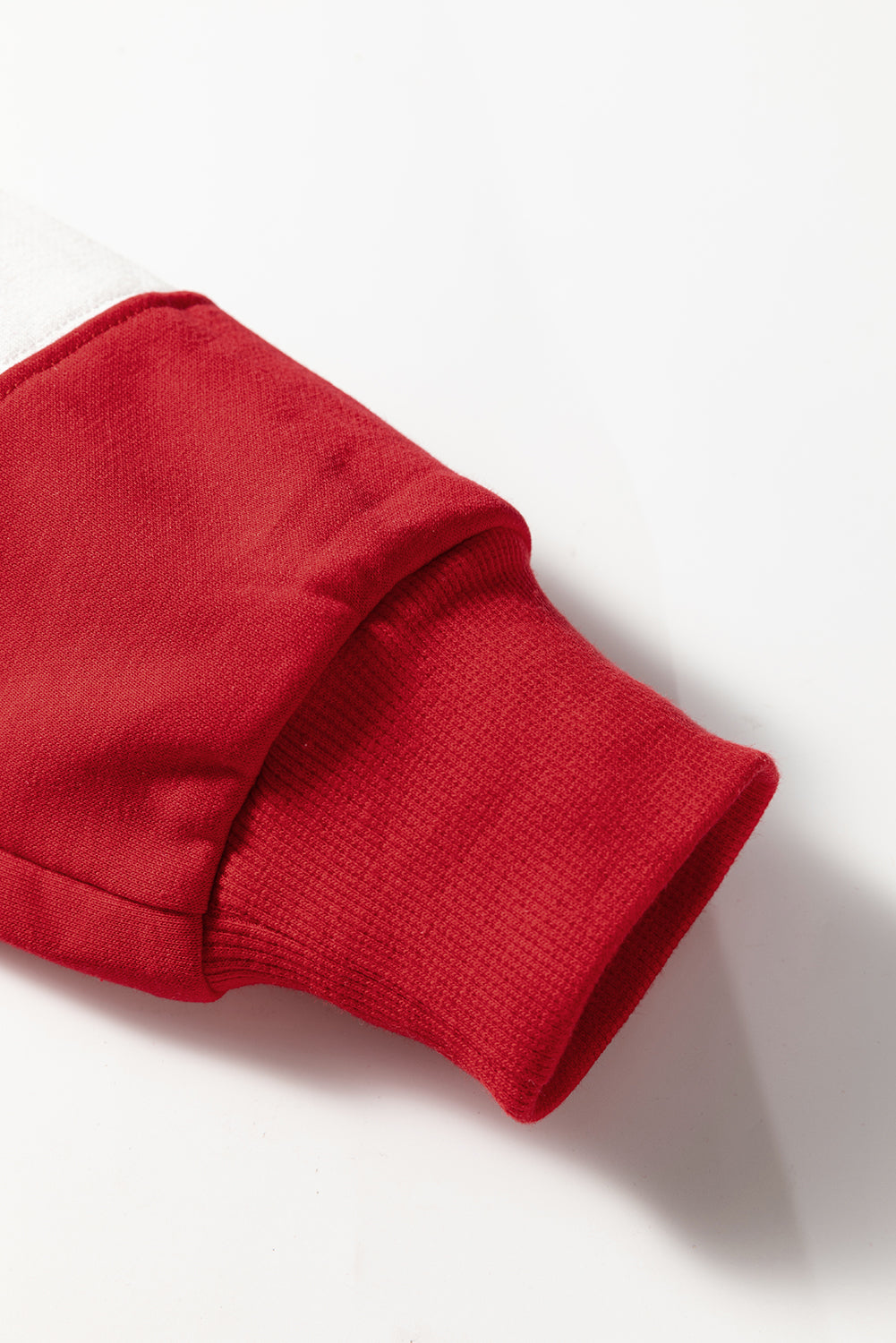 Fiery Red Colorblock Drop Shoulder Baggy Sweatshirt-Tops/Sweatshirts & Hoodies-[Adult]-[Female]-2022 Online Blue Zone Planet