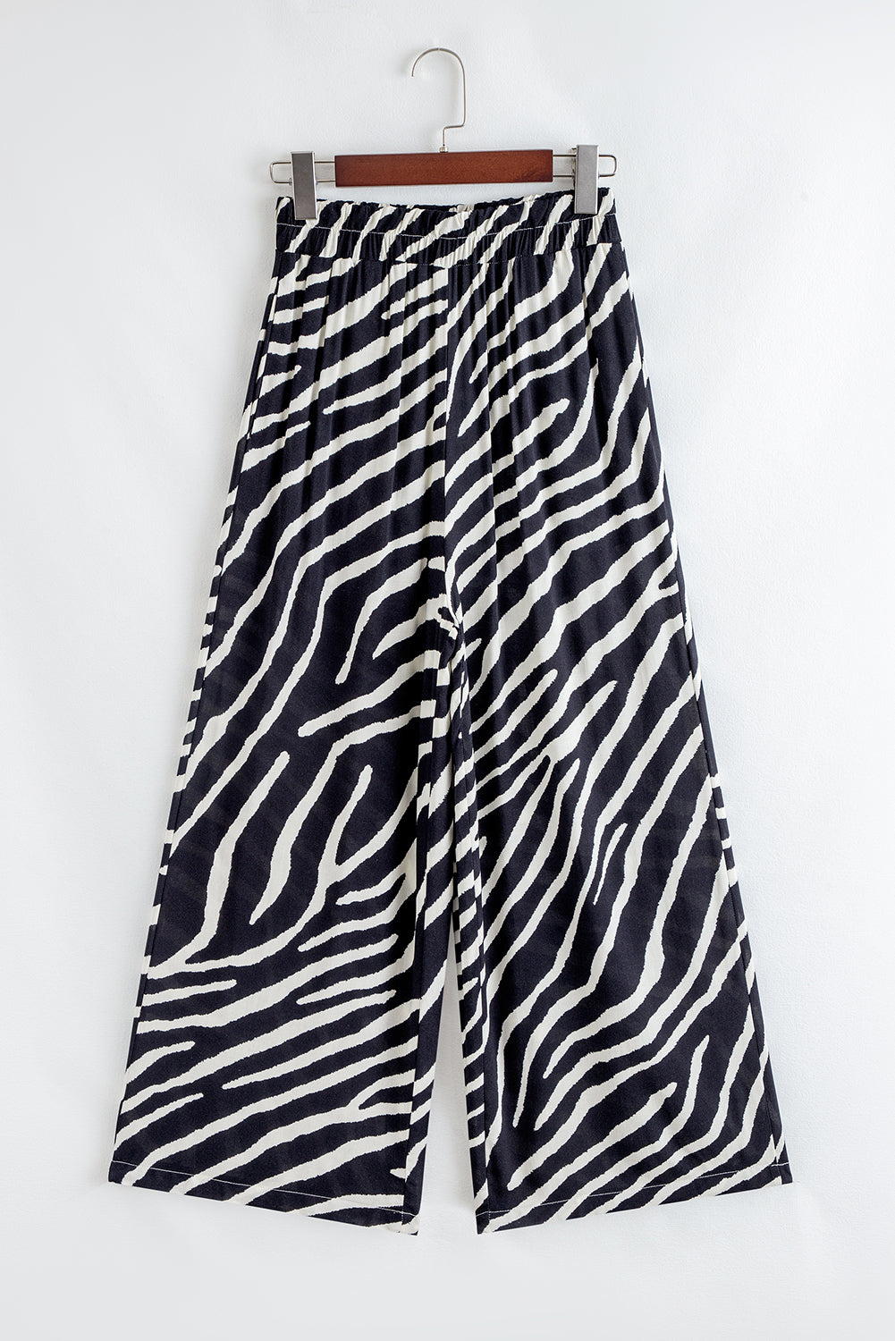 Black Zebra Striped Summer Wide Leg Pants-Bottoms/Pants & Culotte-[Adult]-[Female]-2022 Online Blue Zone Planet