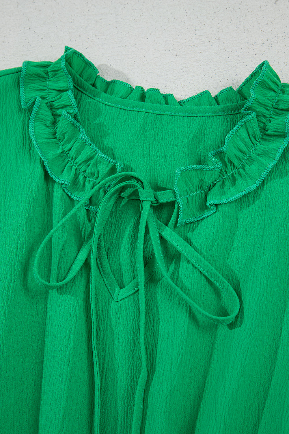 Blue Zone Planet | Bright Green Split V Neck Elastic Waist Ruffled Dress-TOPS / DRESSES-[Adult]-[Female]-2022 Online Blue Zone Planet