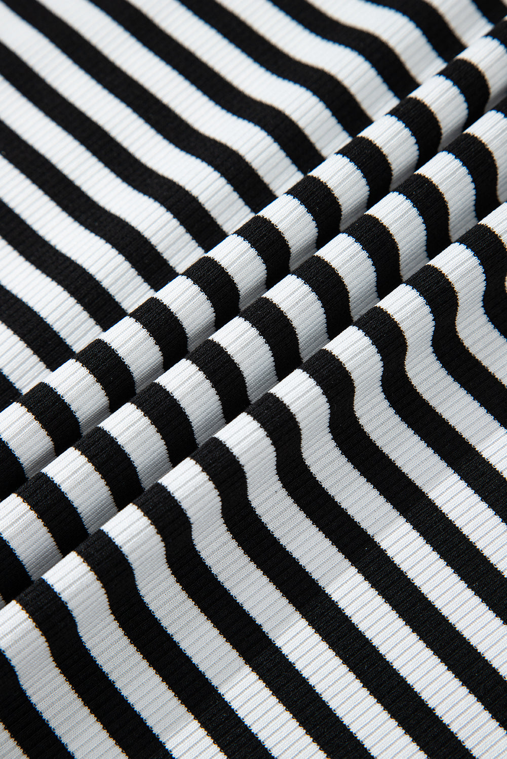 Black Stripe Ribbed Cap Sleeve Round Neck T Shirt-Tops/Tops & Tees-[Adult]-[Female]-2022 Online Blue Zone Planet