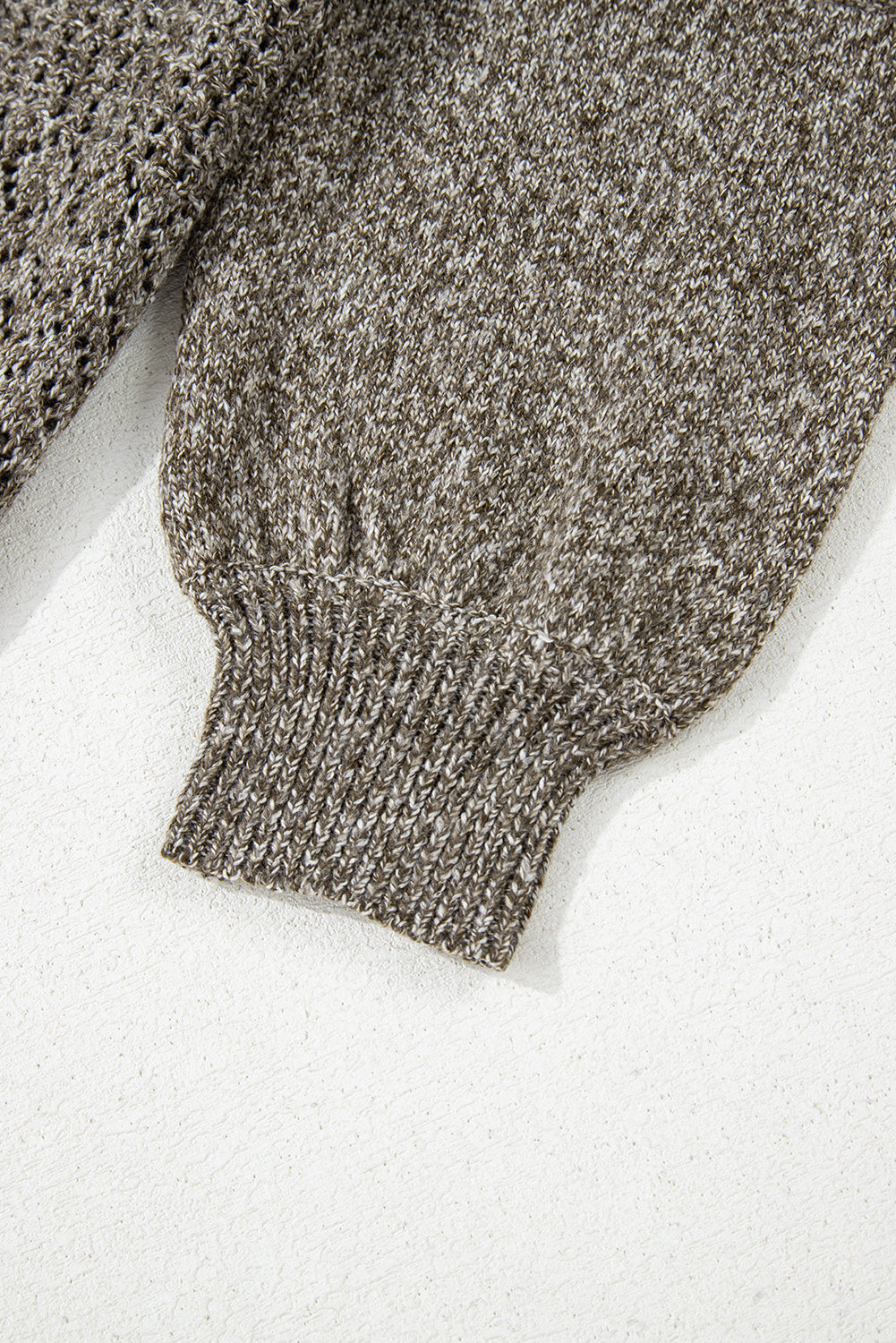 Black Eyelet Pattern Detail V Neck Drop Shoulder Sweater-TOPS / DRESSES-[Adult]-[Female]-2022 Online Blue Zone Planet