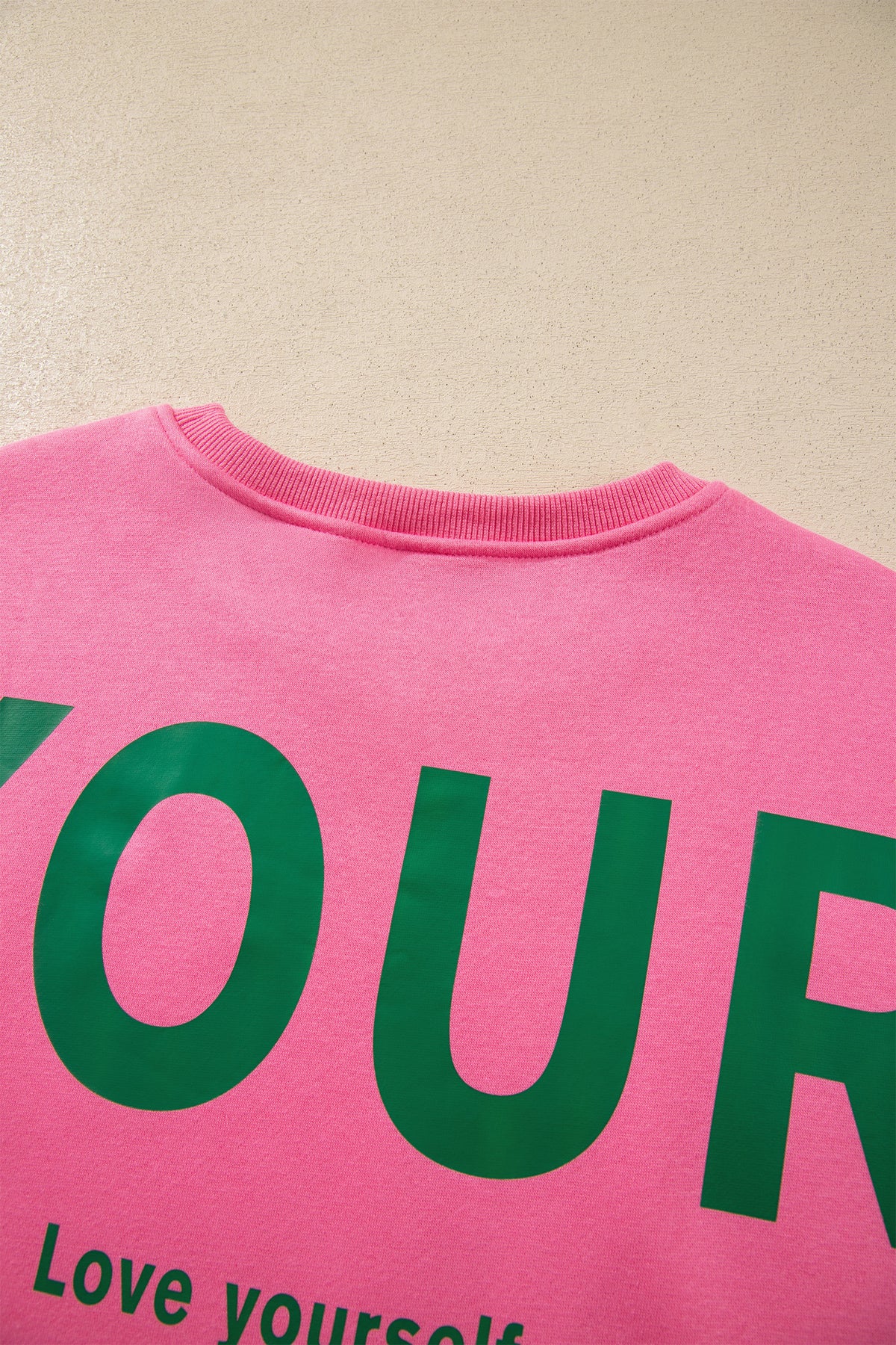 Sachet Pink Slogan Print Round Neck Long Sleeve Sweatshirt-Tops/Sweatshirts & Hoodies-[Adult]-[Female]-2022 Online Blue Zone Planet