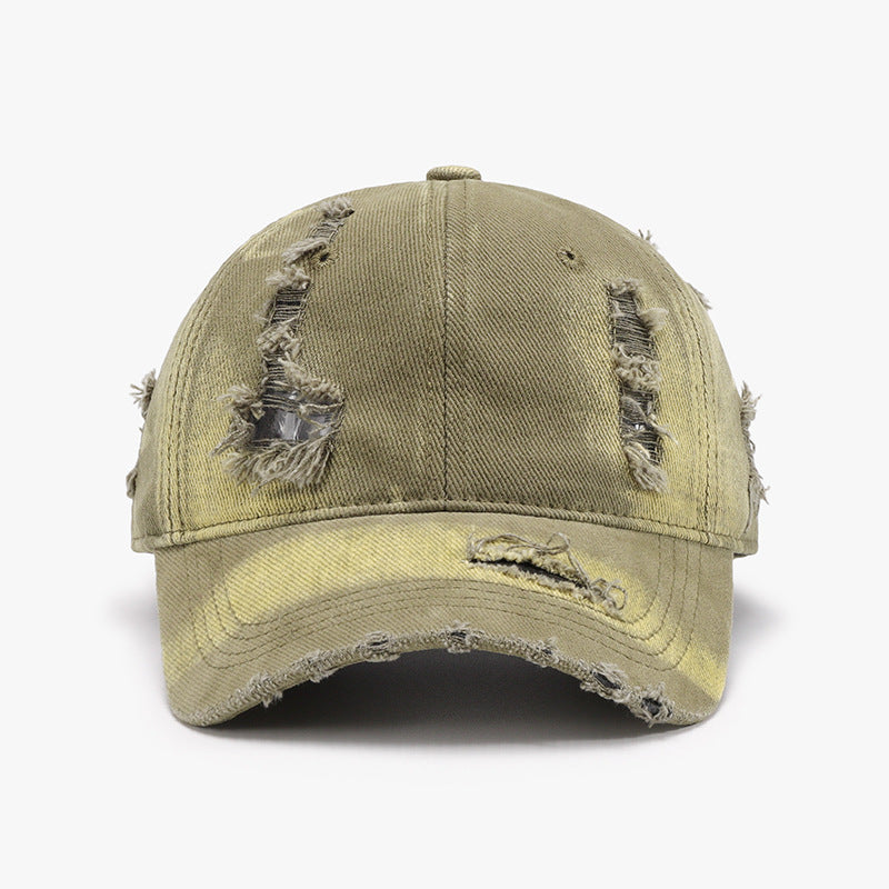 Blue Zone Planet | Distressed Adjustable Cotton Baseball Cap-TOPS / DRESSES-[Adult]-[Female]-Yellow-Green-One Size-2022 Online Blue Zone Planet