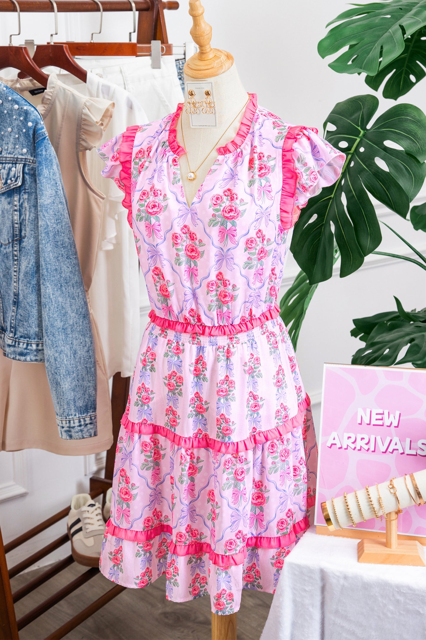 Purple Tiered Ruffles Sleeveless Summer Floral Dress-TOPS / DRESSES-[Adult]-[Female]-2022 Online Blue Zone Planet