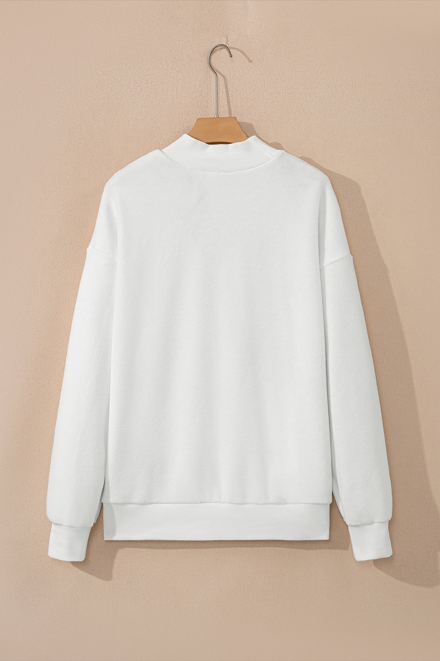 Bright Pink Oversize Drop Shoulder Reversible Mock Neck Sweatshirt-Tops/Sweatshirts & Hoodies-[Adult]-[Female]-2022 Online Blue Zone Planet