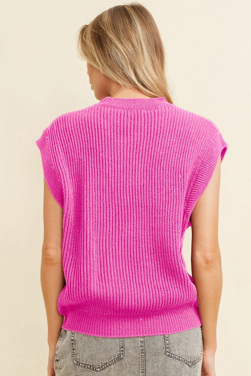 Bright Pink Western Horse Embroidered Round Neck Sweater Tee-Sweaters & Cardigans/Sweater Vests-[Adult]-[Female]-2022 Online Blue Zone Planet
