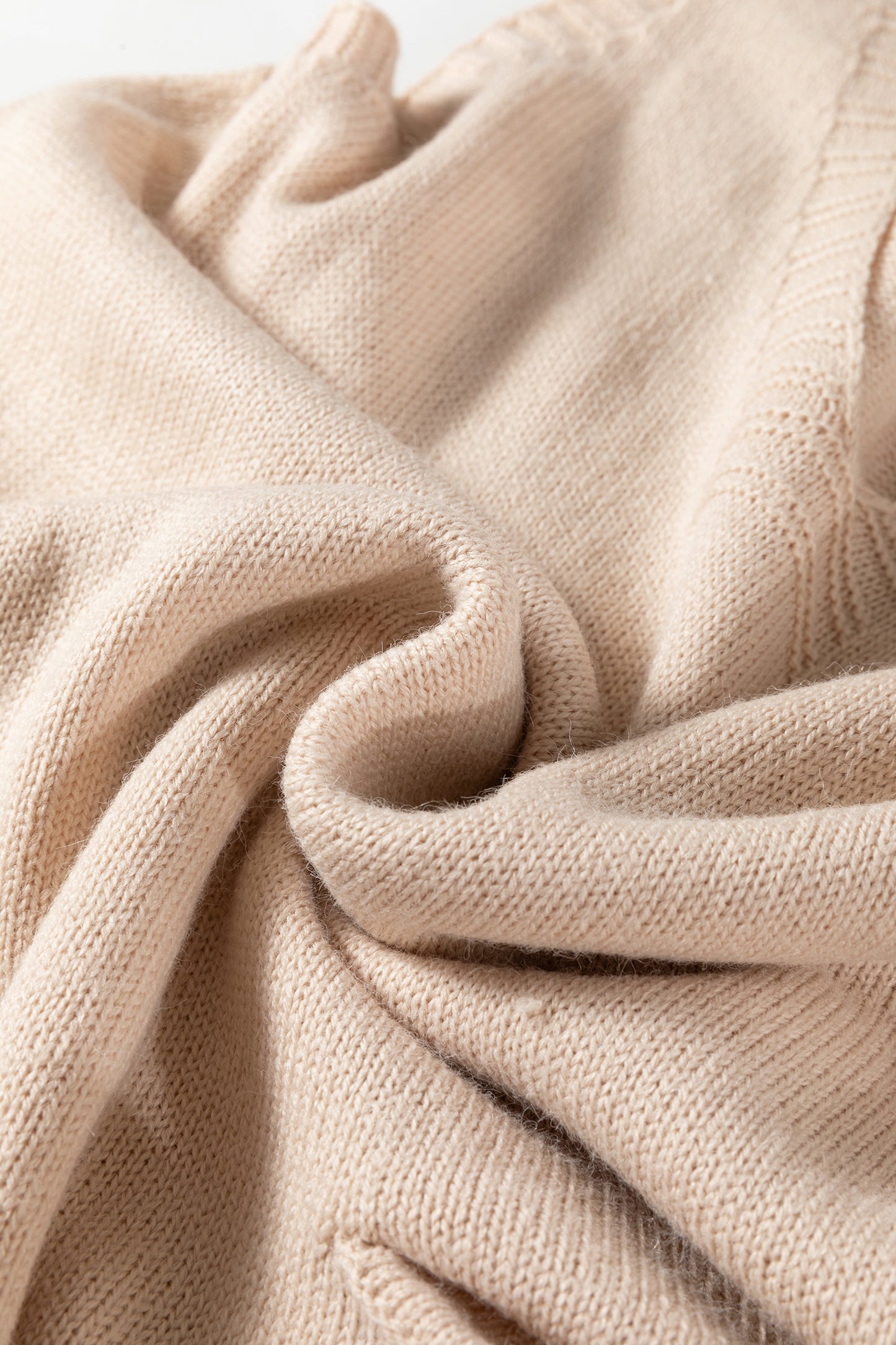 Delicacy Ribbed Deep V Neckline Front Pocketed Loose Tunic Sweater Vest