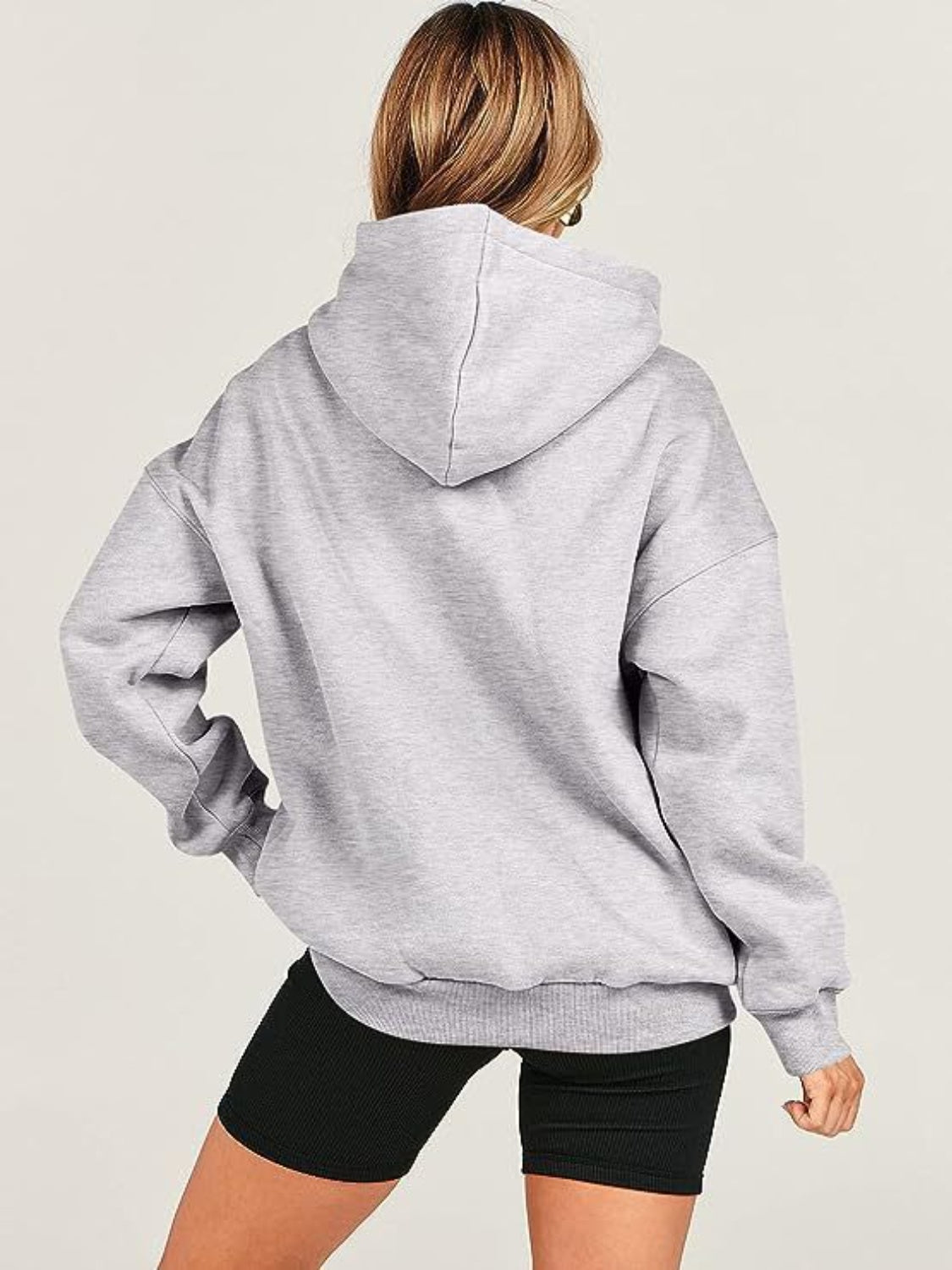 Dropped Shoulder Long Sleeve Hoodie-TOPS / DRESSES-[Adult]-[Female]-2022 Online Blue Zone Planet