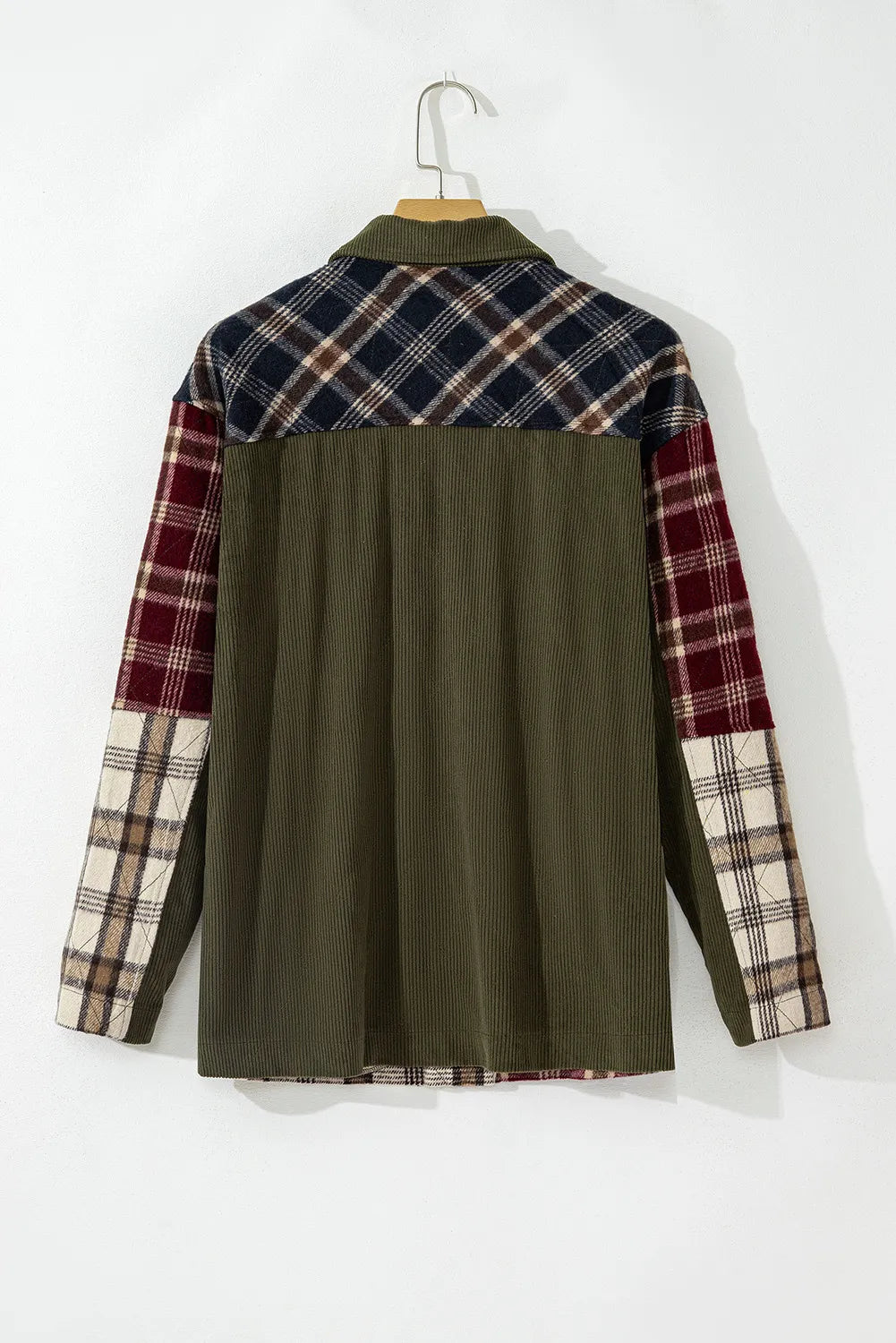 Blue Zone Planet | Plaid Button Up Long Sleeve Jacket-TOPS / DRESSES-[Adult]-[Female]-2022 Online Blue Zone Planet