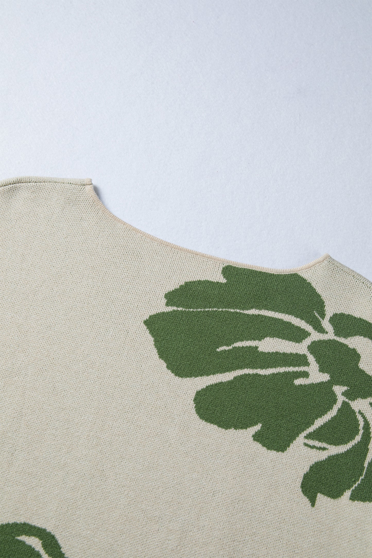 Green Bold Flower Pattern Wide Sleeve Baggy Sweater-TOPS / DRESSES-[Adult]-[Female]-2022 Online Blue Zone Planet