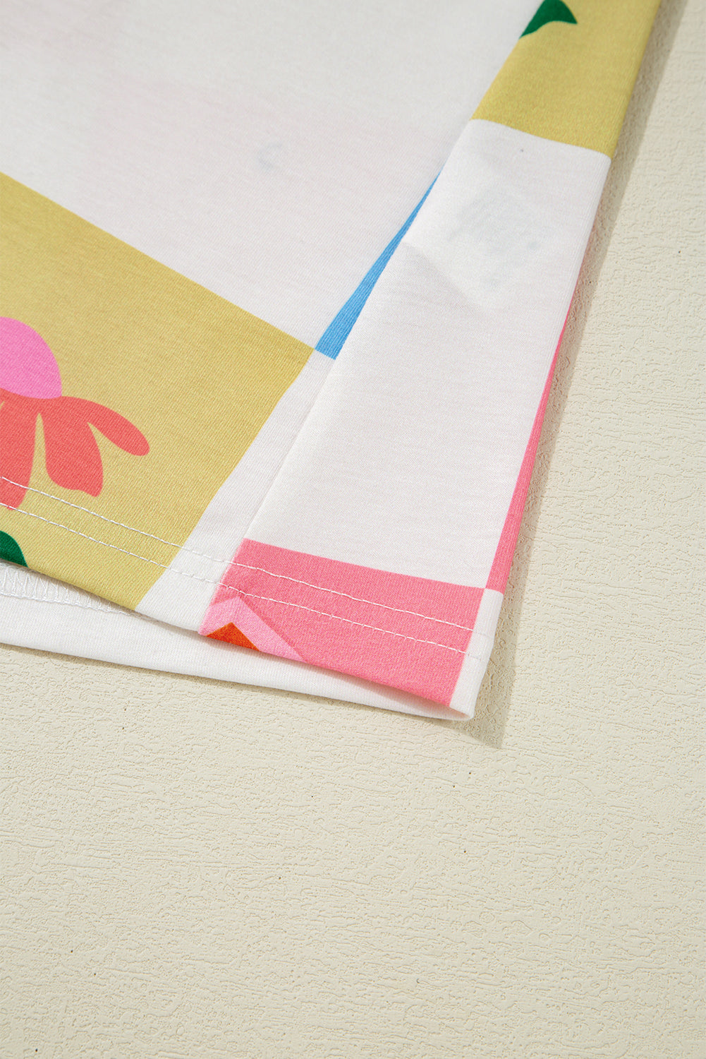 Orange Western Fashion Checker Print Crewneck T Shirt-Tops/Tops & Tees-[Adult]-[Female]-2022 Online Blue Zone Planet