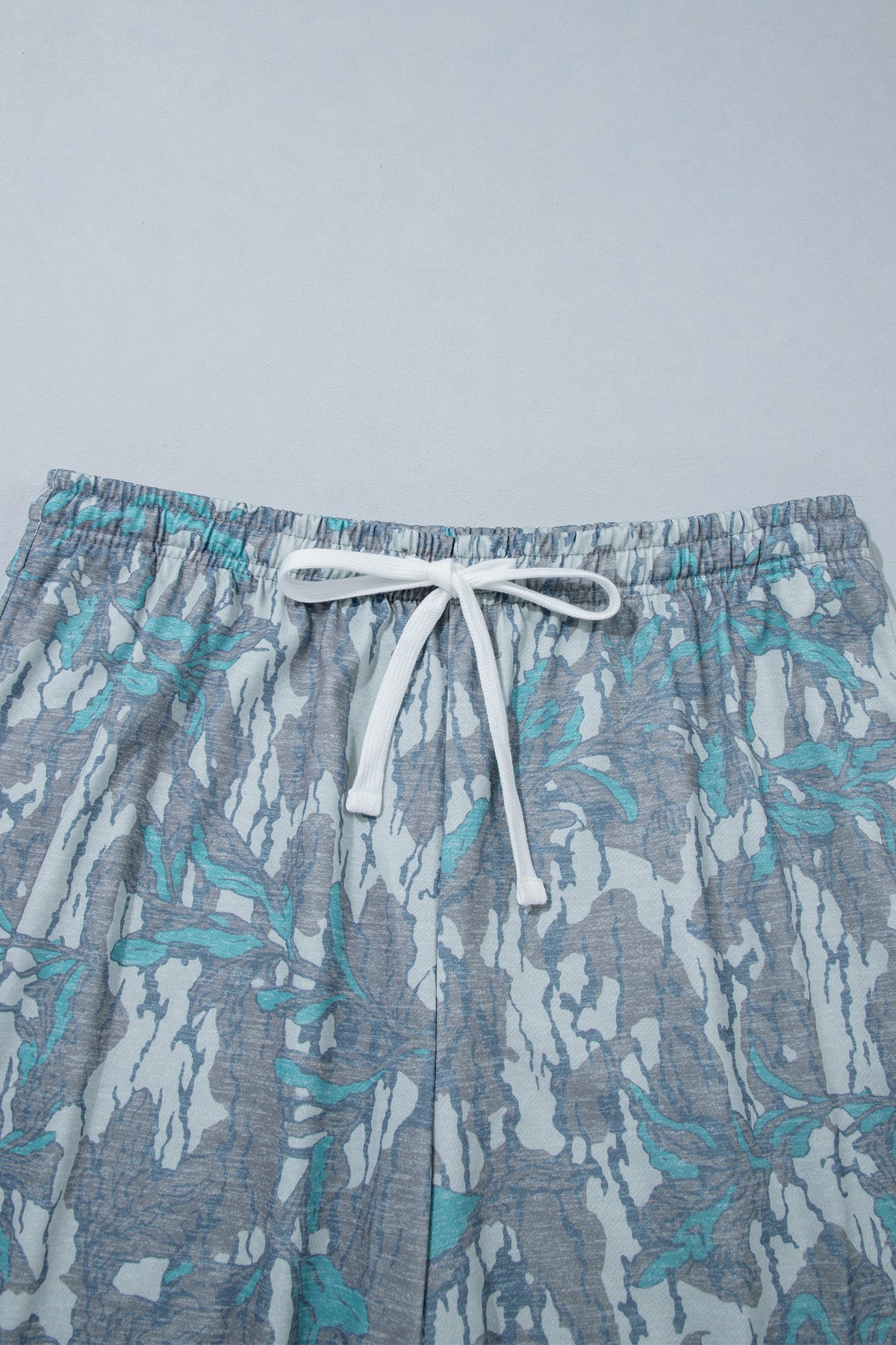 Multicolour Abstract Botanical Print Plus Size Pullover Drawstring Pants Set-Plus Size/Plus Size Loungewear-[Adult]-[Female]-2022 Online Blue Zone Planet
