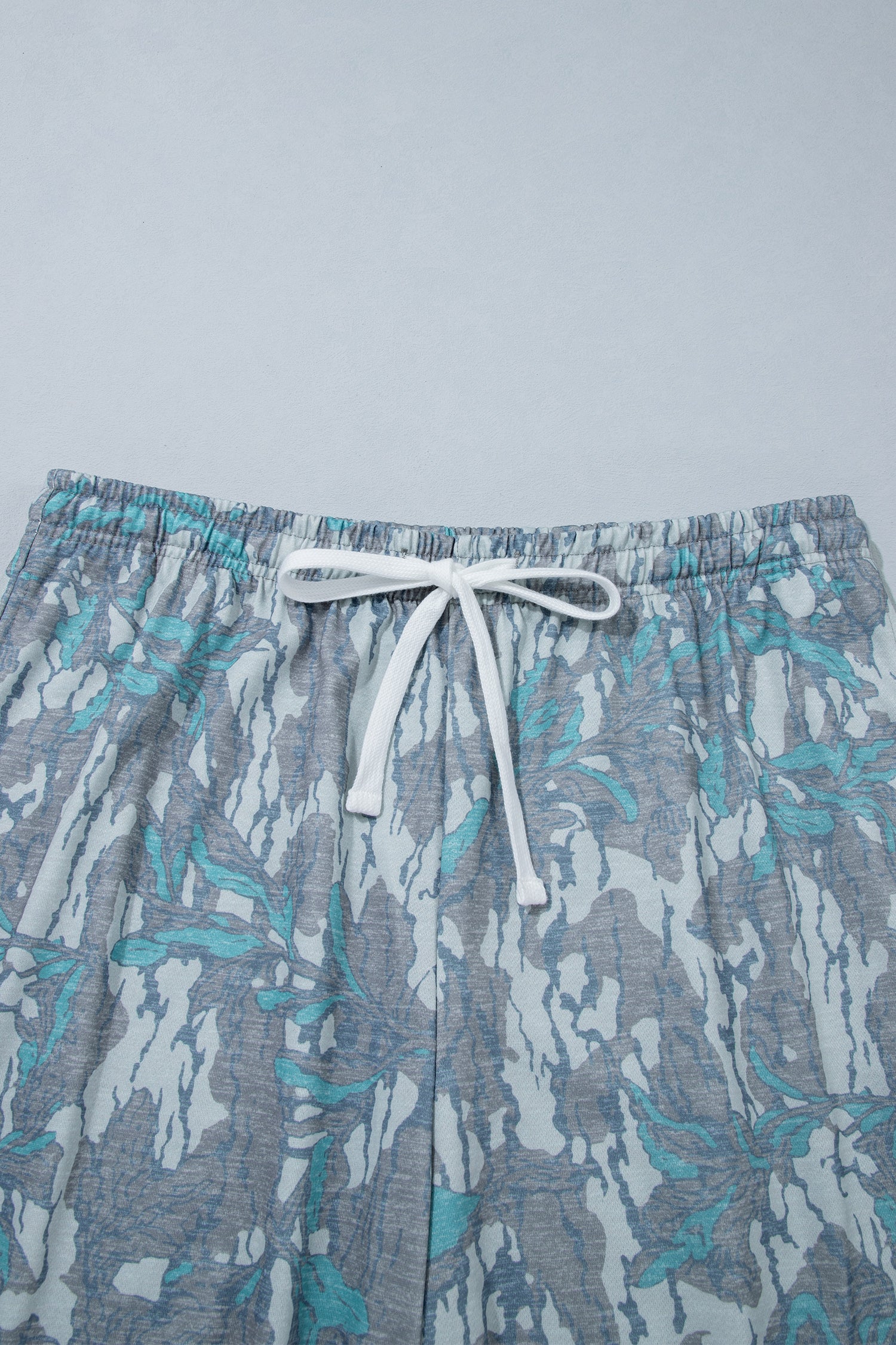 Multicolour Abstract Botanical Print Plus Size Pullover Drawstring Pants Set-Plus Size/Plus Size Loungewear-[Adult]-[Female]-2022 Online Blue Zone Planet