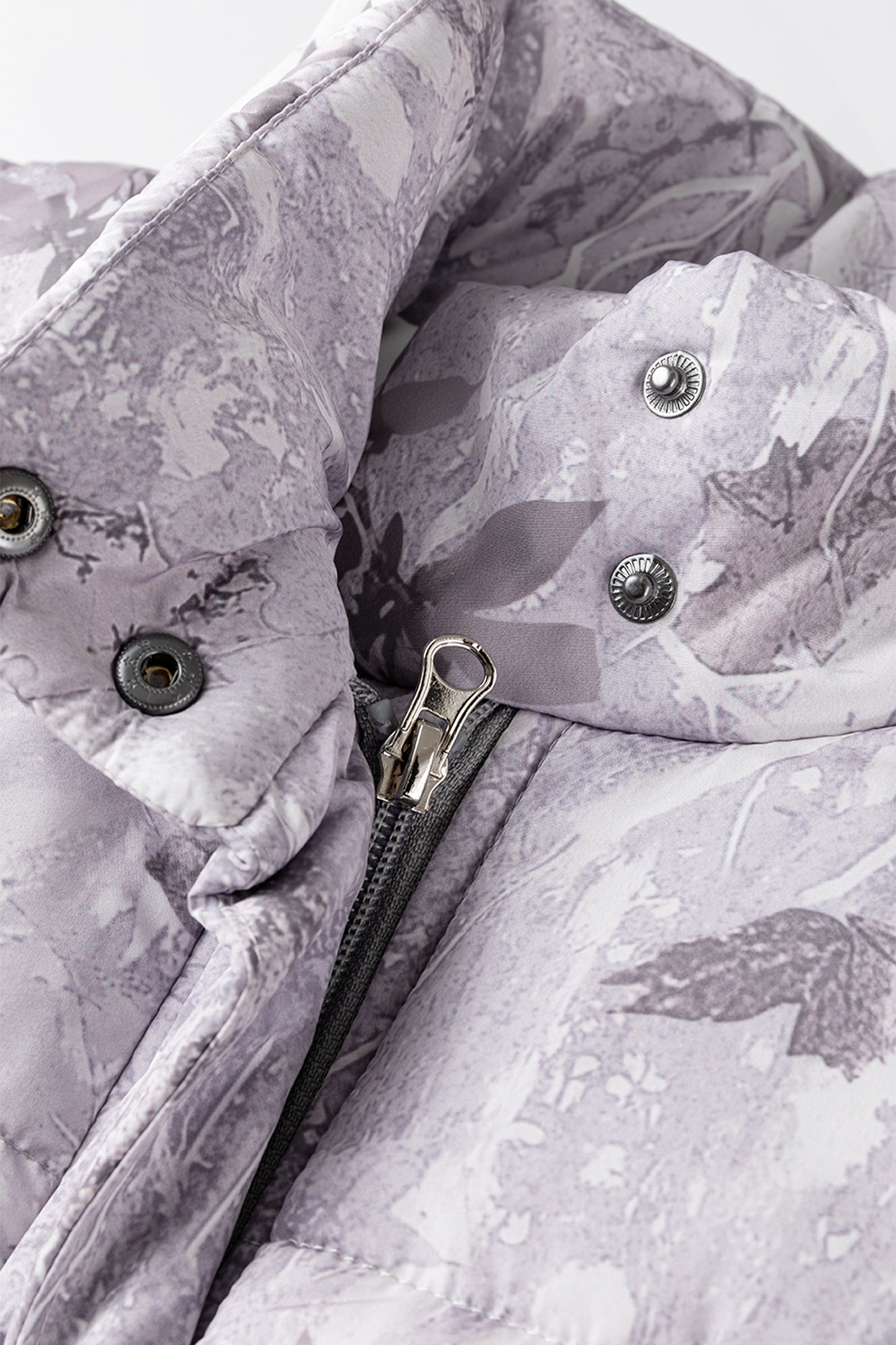 Gray Camo Leaf Print Winter Puffer Vest-TOPS / DRESSES-[Adult]-[Female]-2022 Online Blue Zone Planet