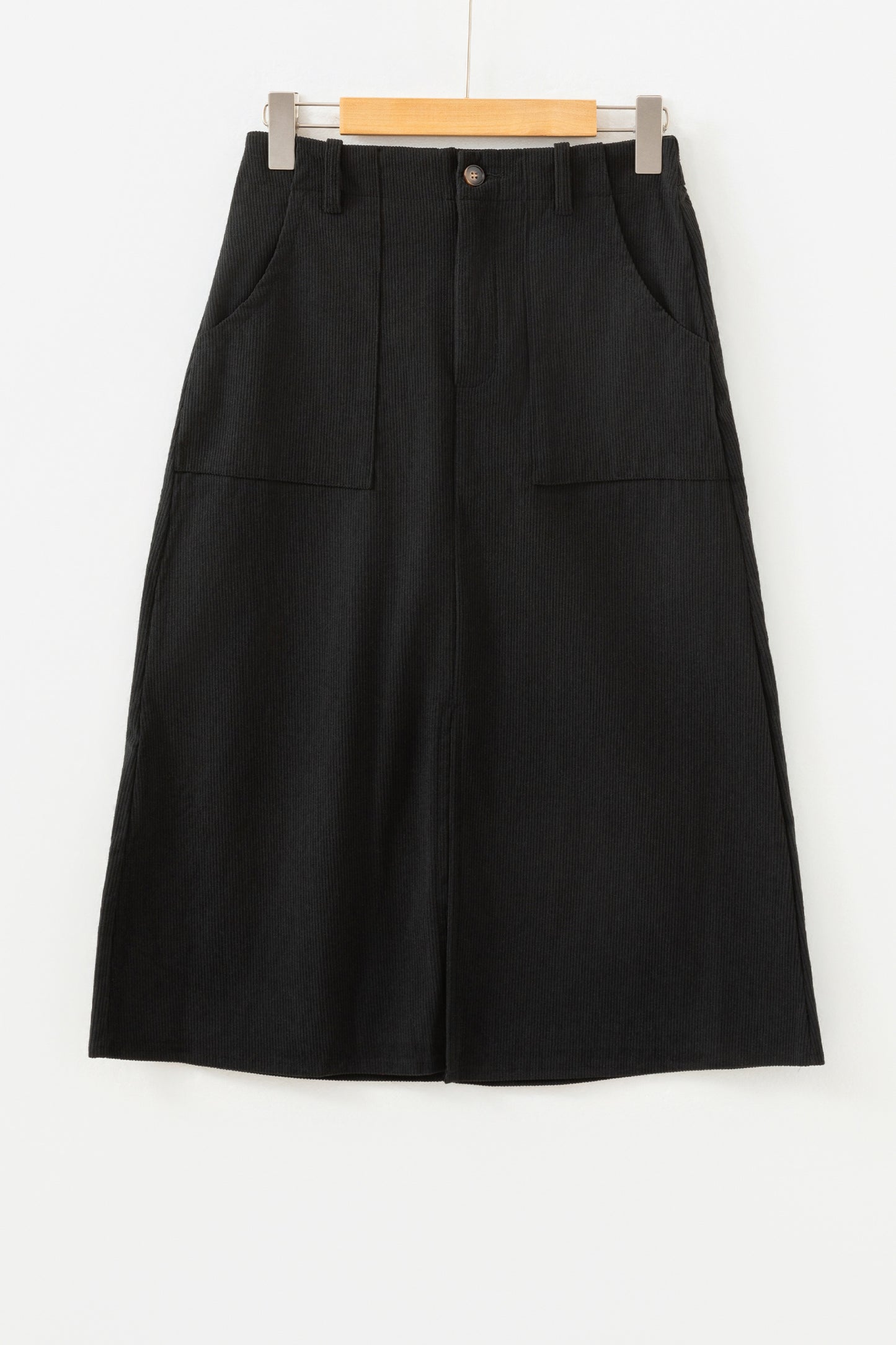 Black Front Slit Shift High Waist Midi Skirt-Bottoms/Skirts & Petticoat-[Adult]-[Female]-2022 Online Blue Zone Planet