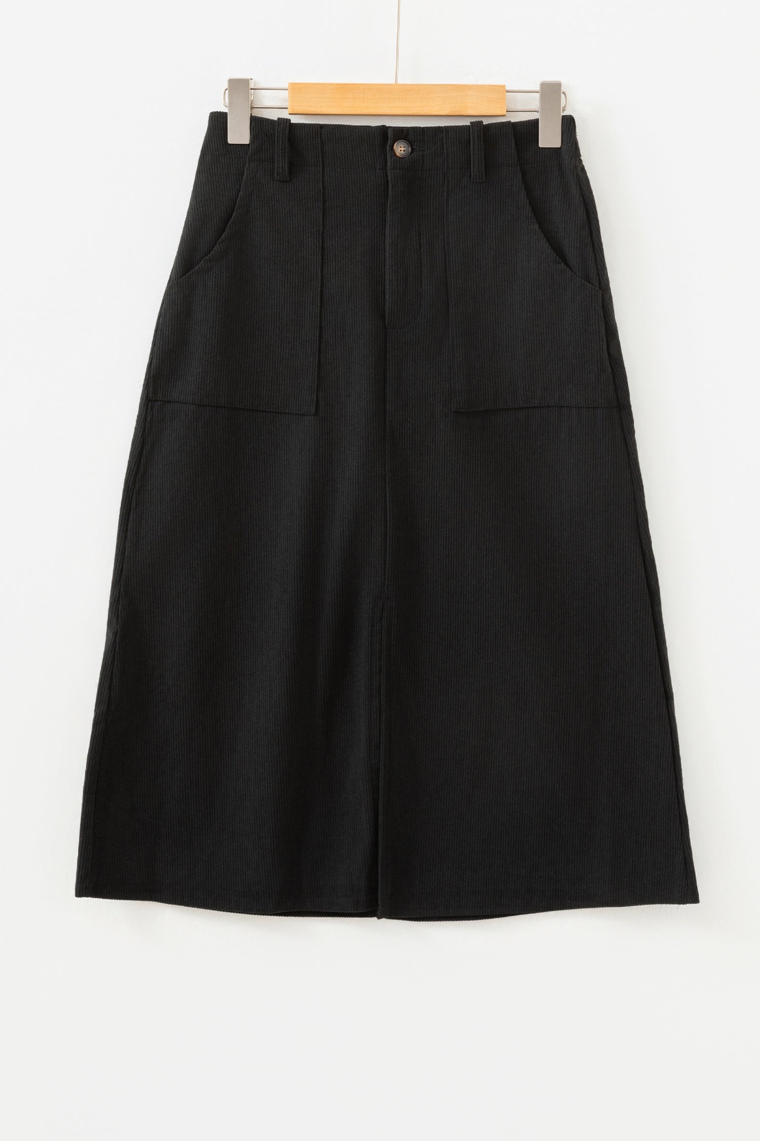 Black Front Slit Shift High Waist Midi Skirt-Bottoms/Skirts & Petticoat-[Adult]-[Female]-2022 Online Blue Zone Planet