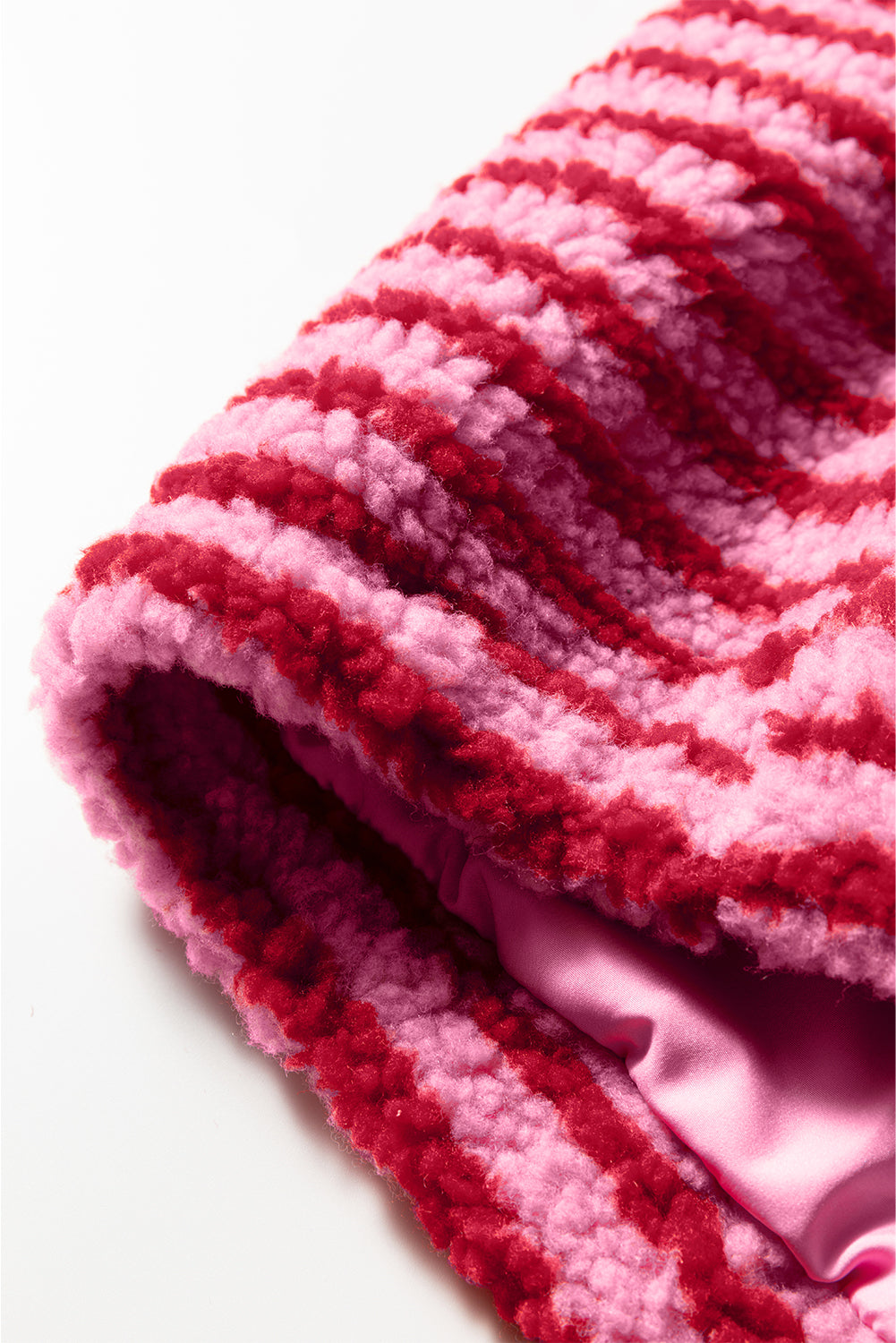 Pink Stripe Quarter Zip Fleece Oversize Sweatshirt-Tops/Sweatshirts & Hoodies-[Adult]-[Female]-2022 Online Blue Zone Planet