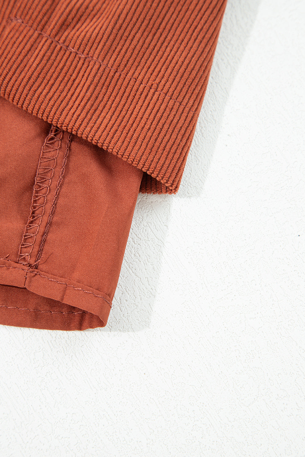 Clay Button Decor Scalloped Edge High Waist Corduroy Shorts-Bottoms/Casual Shorts-[Adult]-[Female]-2022 Online Blue Zone Planet