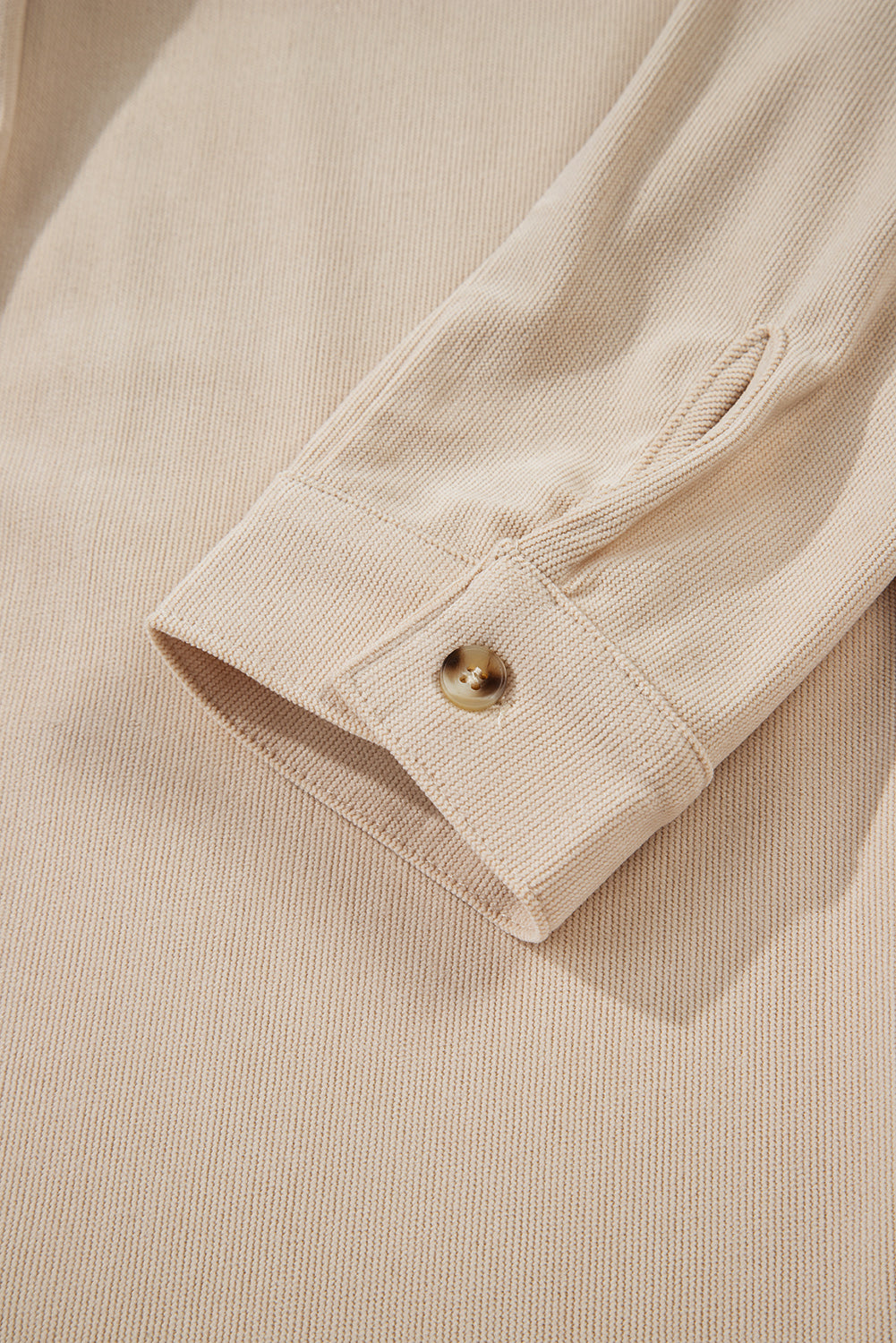 Oatmeal Corduroy Half Button Collared Long Sleeve Mini Dress-TOPS / DRESSES-[Adult]-[Female]-2022 Online Blue Zone Planet