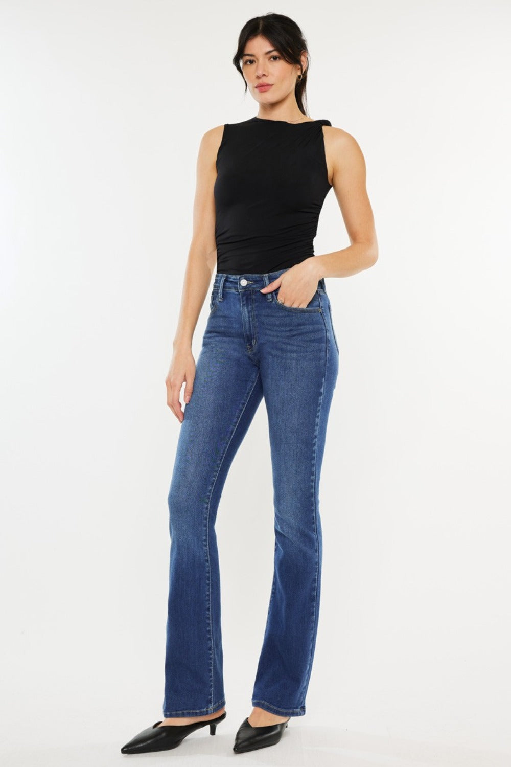 Kancan High Rise Slim Bootcut Jeans-BOTTOMS SIZES SMALL MEDIUM LARGE-[Adult]-[Female]-2022 Online Blue Zone Planet