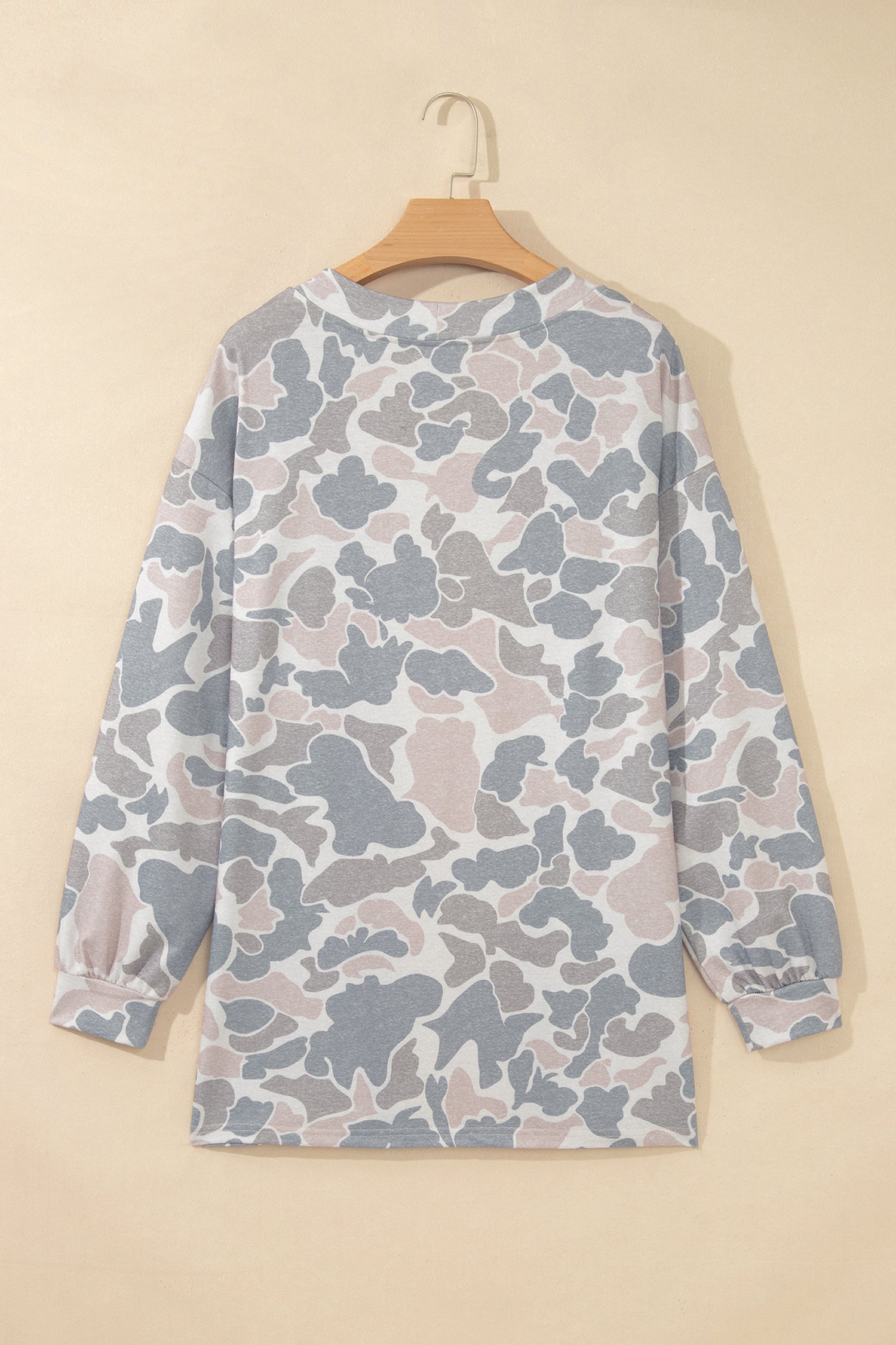 Multicolour Camouflage Print Long Sleeve Open Front Tunic Cardigan-Sweaters & Cardigans/Cardigans-[Adult]-[Female]-2022 Online Blue Zone Planet