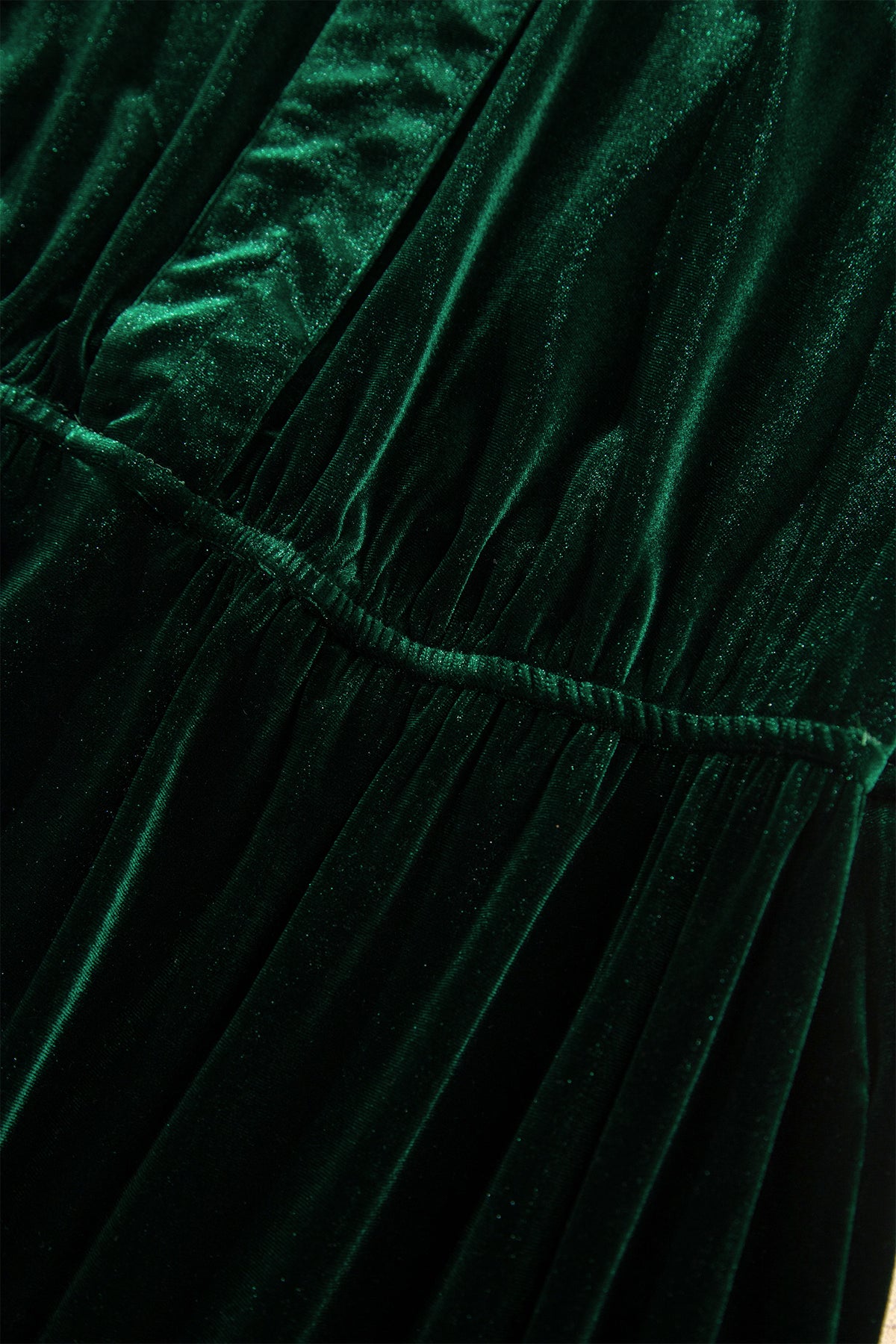 Blackish Green V Neck Long Sleeve Velvet Loose Fit Plus Size Dress-Plus Size/Plus Size Dresses/Plus Size Maxi Dresses-[Adult]-[Female]-2022 Online Blue Zone Planet