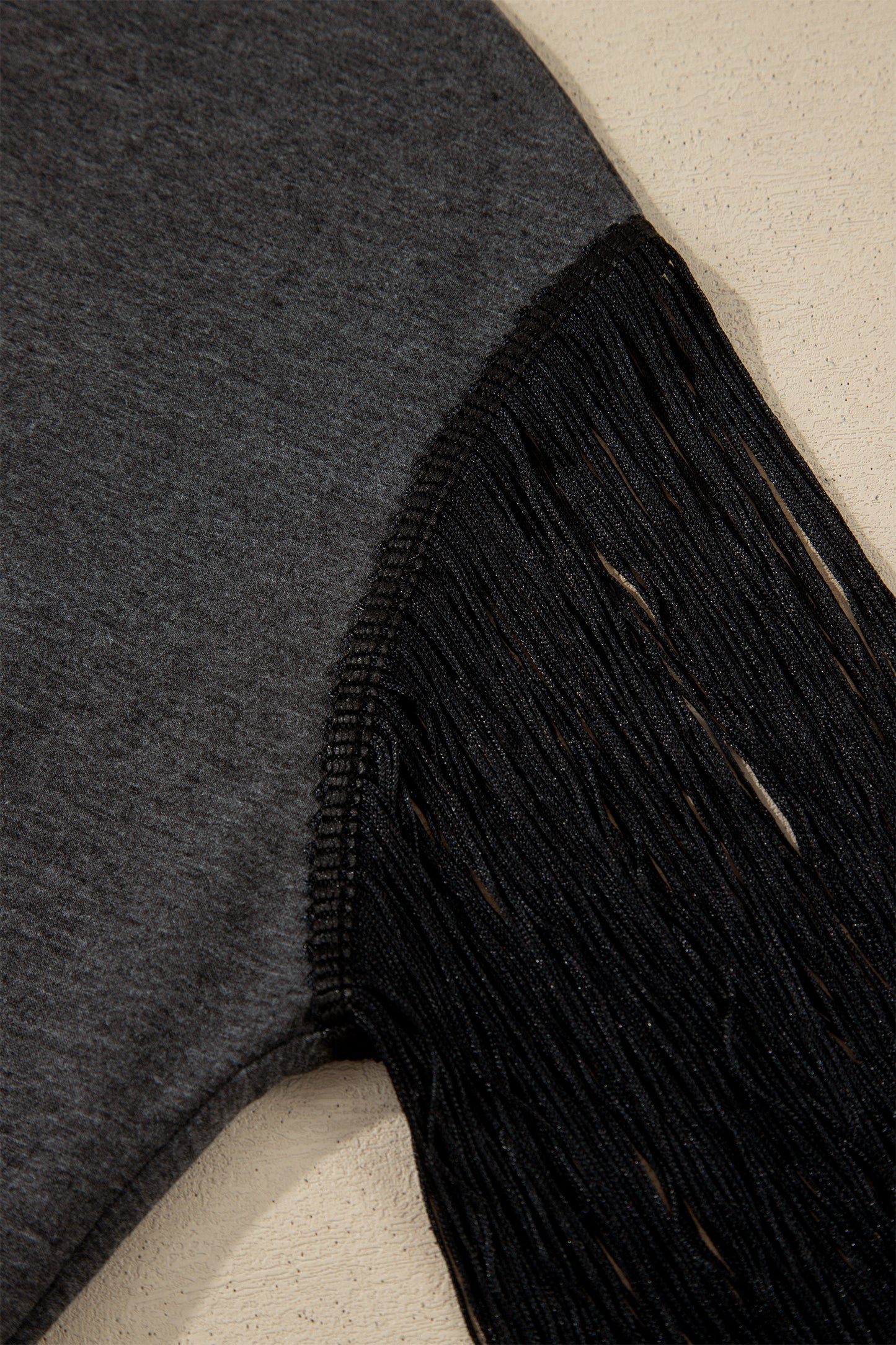 Carbon Grey Yee Haw Boots State Of Mind Fringed Sleeve Tee-Tops/Tops & Tees-[Adult]-[Female]-2022 Online Blue Zone Planet