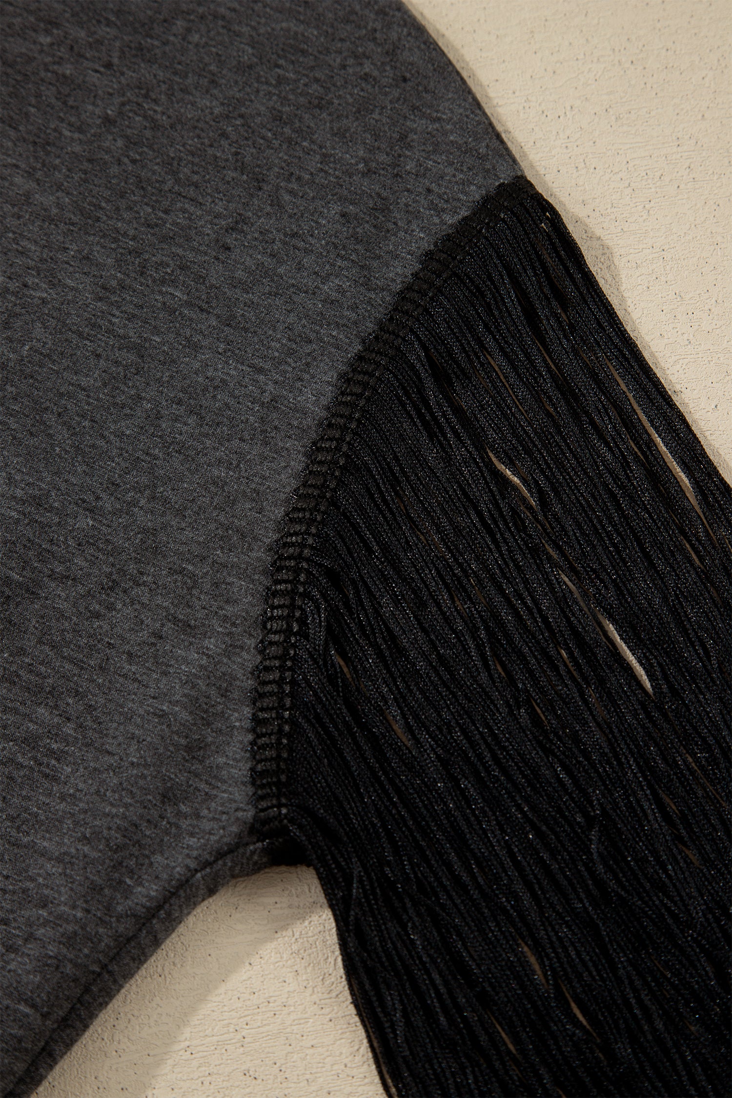 Carbon Grey Yee Haw Boots State Of Mind Fringed Sleeve Tee-Tops/Tops & Tees-[Adult]-[Female]-2022 Online Blue Zone Planet